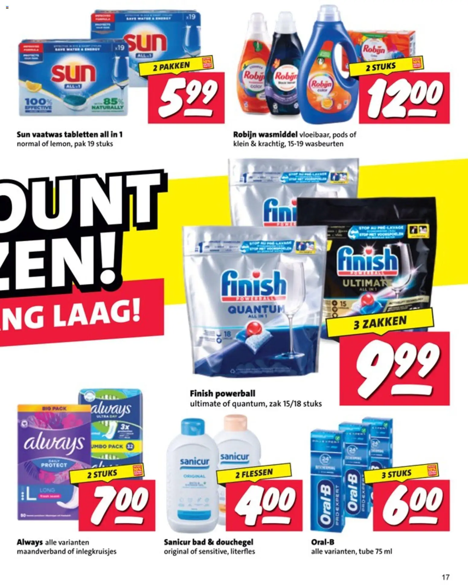 {H1} | Pagina: 17 | Producten: Zak, Inlegkruisjes, Maandverband, Douchegel