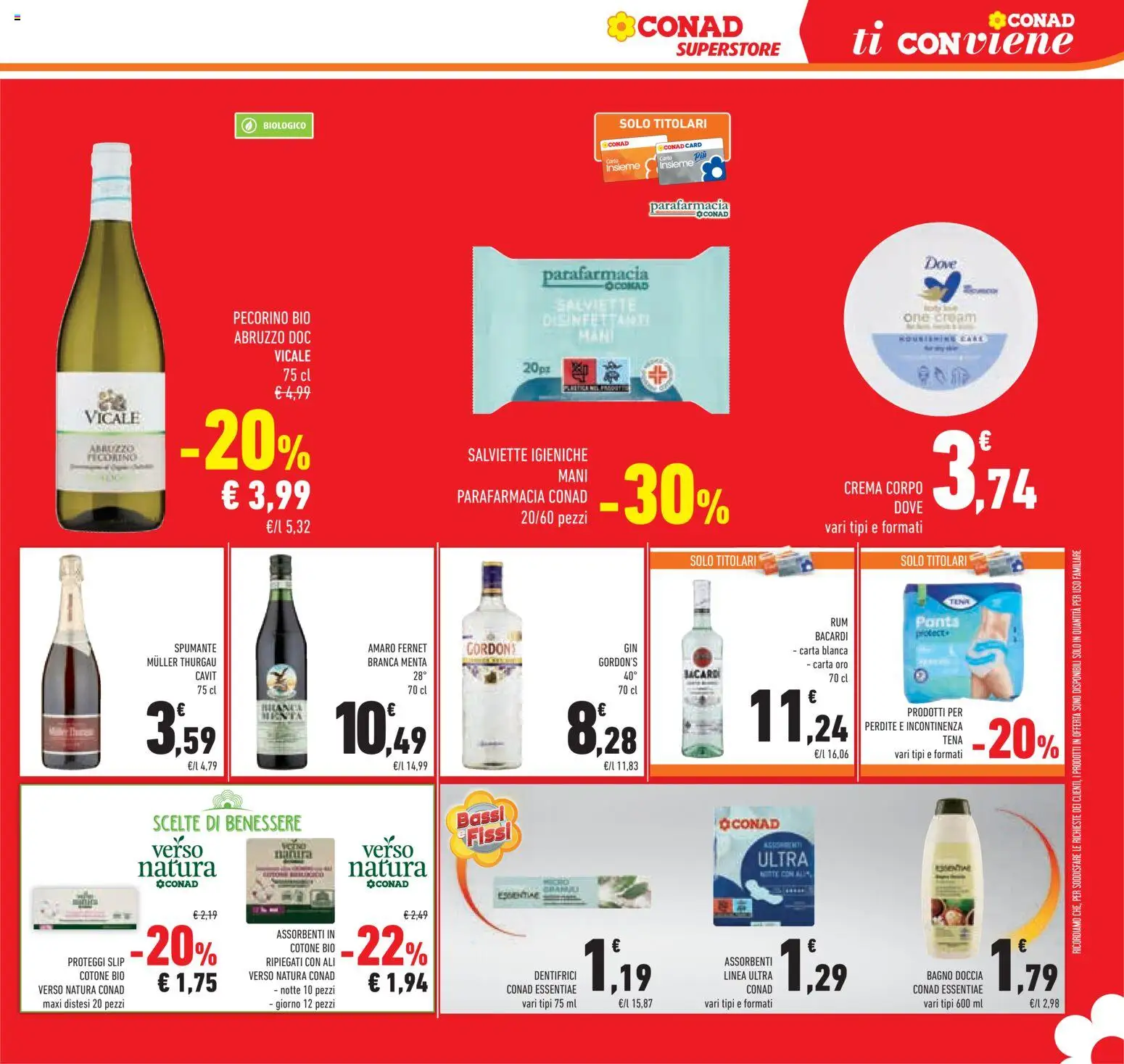 Volantino Conad del 26/08/2026 | Pagina: 35 | Prodotti: Crema, Proteggi slip, Gin, Slip