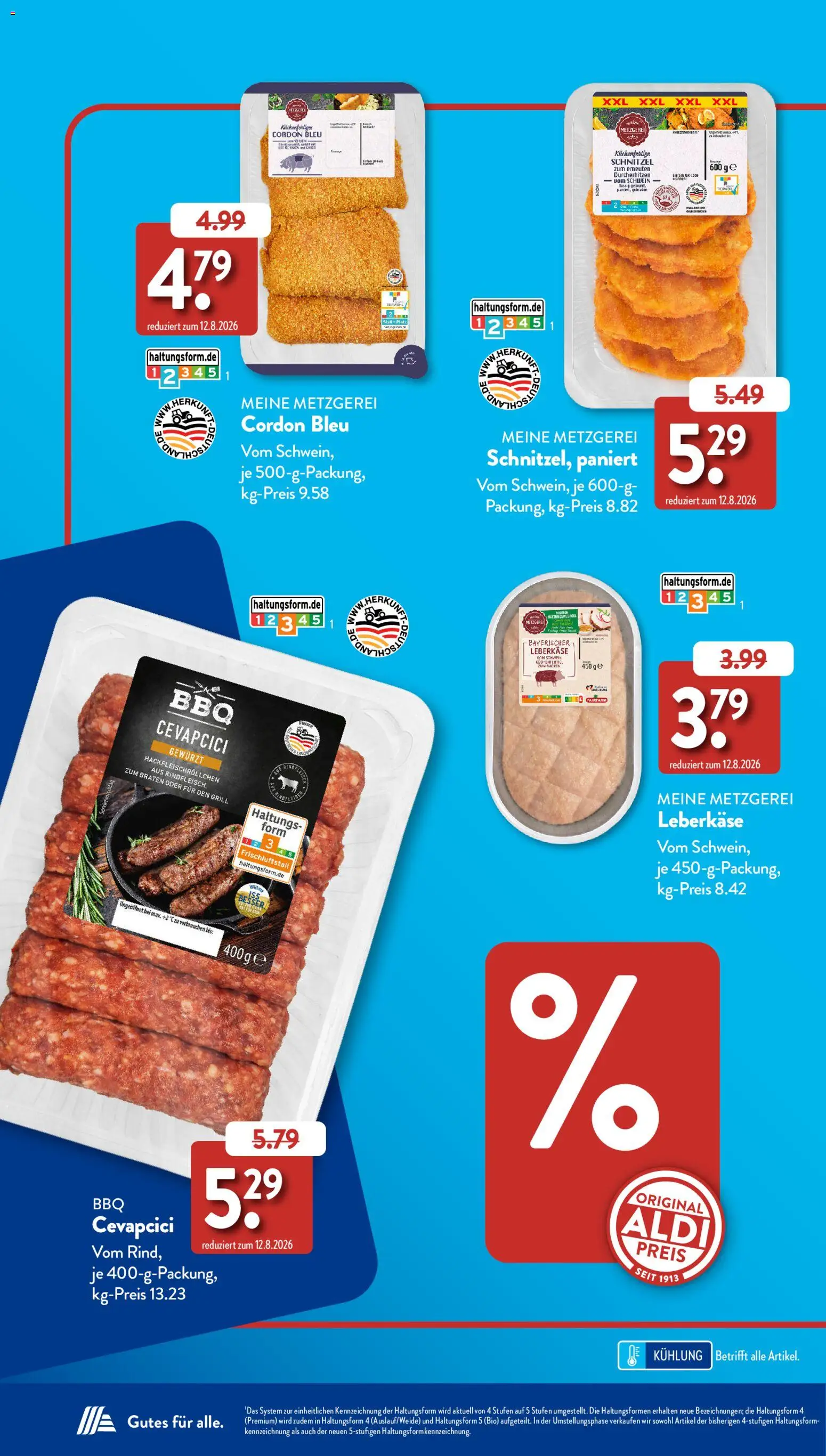 Aldi Süd Sonderprospekt – gültig ab 01.09.2026 | Seite: 12 | Produkte: Grill, Cevapcici, Schnitzel, Leberkase