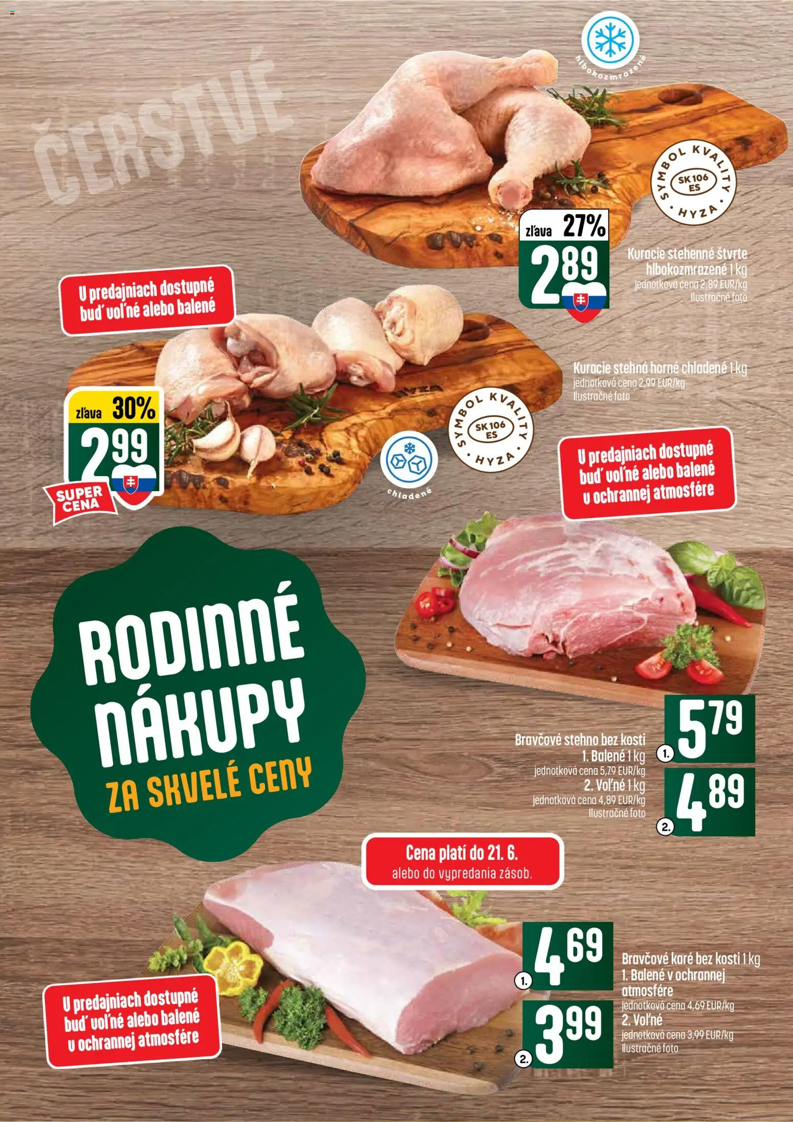 Nové COOP Jednota akcie – leták je platný od 18.06.2026 | Strana: 14 | Produkty: Bravčové stehno, Kuracie stehná, Bravčové karé