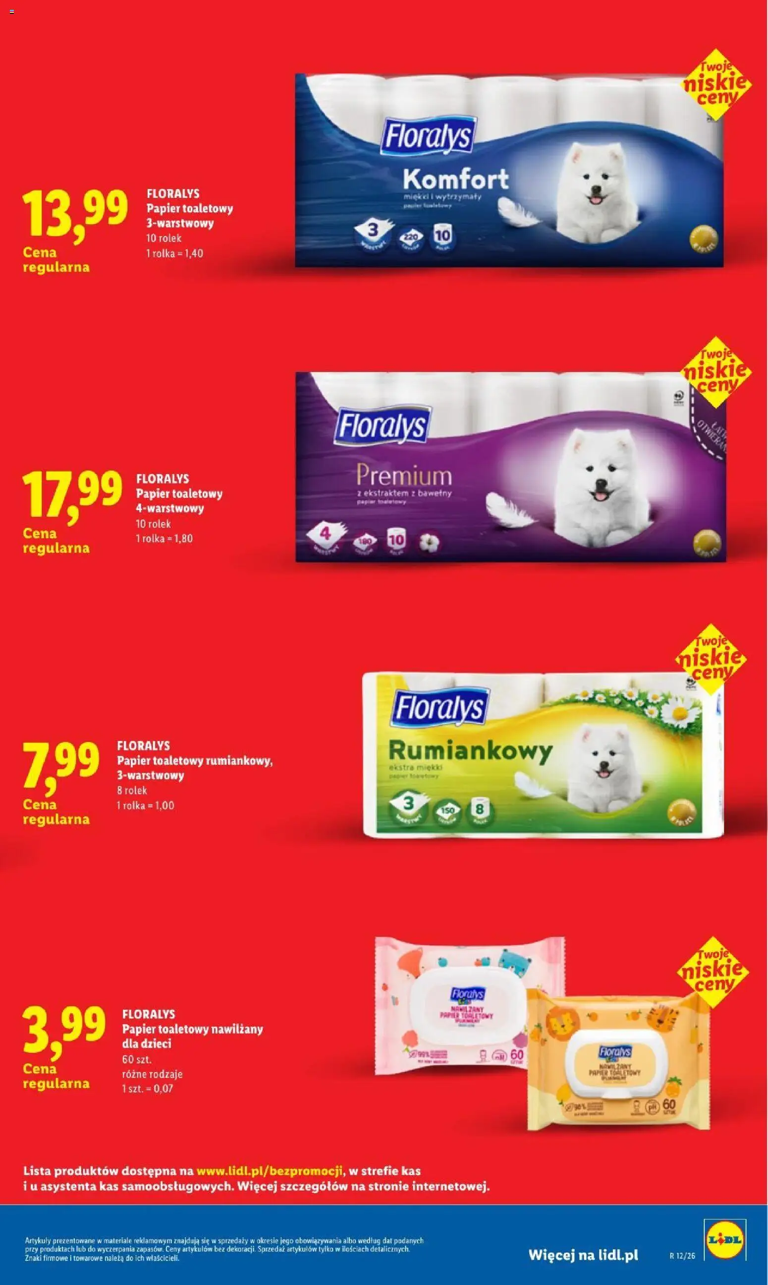Lidl gazetka - Oszczędzaj każdego dnia od 21.08.2026 | Strona: 27 | Produkty: Papier toaletowy, Papier toaletowy 3-warstwowy, Papier toaletowy nawilżany