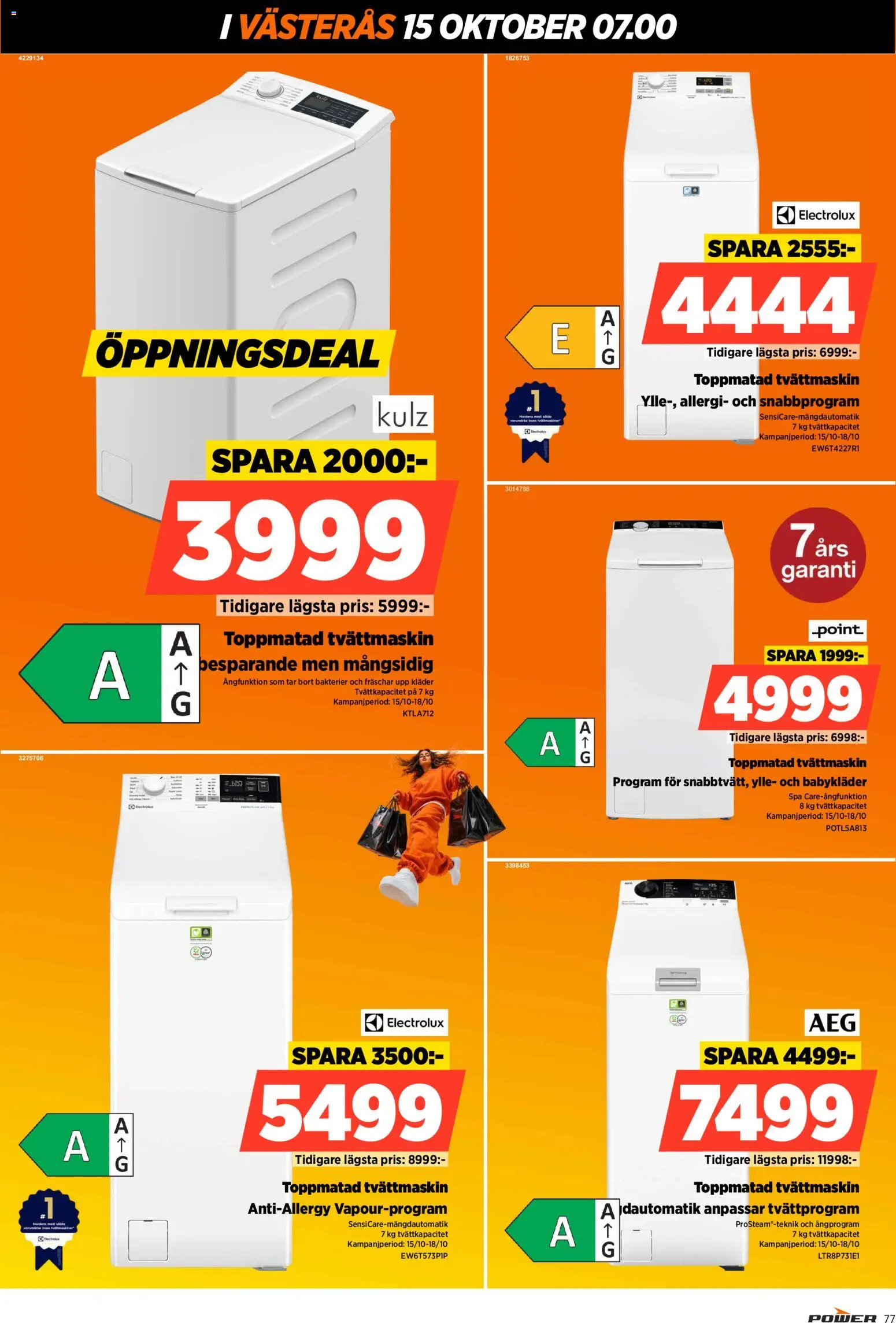 Power reklamblad aktuell från 15/10/2026 | Sida: 77 | Produkter: Kläder, Tvättmaskin