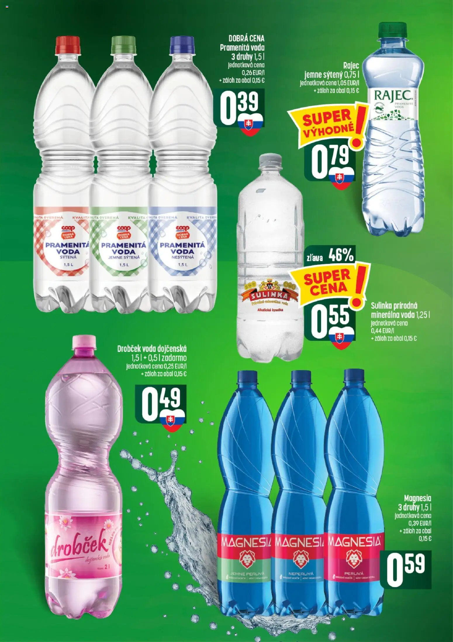 Nové COOP Jednota akcie – leták je platný od 13.08.2026 | Strana: 48 | Produkty: Rajec, Pramenitá voda, Sulinka, Voda