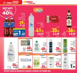 Anteprima del volantino COCA COLA - zero 10x33 cl, Coca Cola zero 10x33 cl valido a partire dal 26/08/2026 | Pagina: 24 | Prodotti: Detergente intimo, Acqua, Acqua minerale, Pepsi
