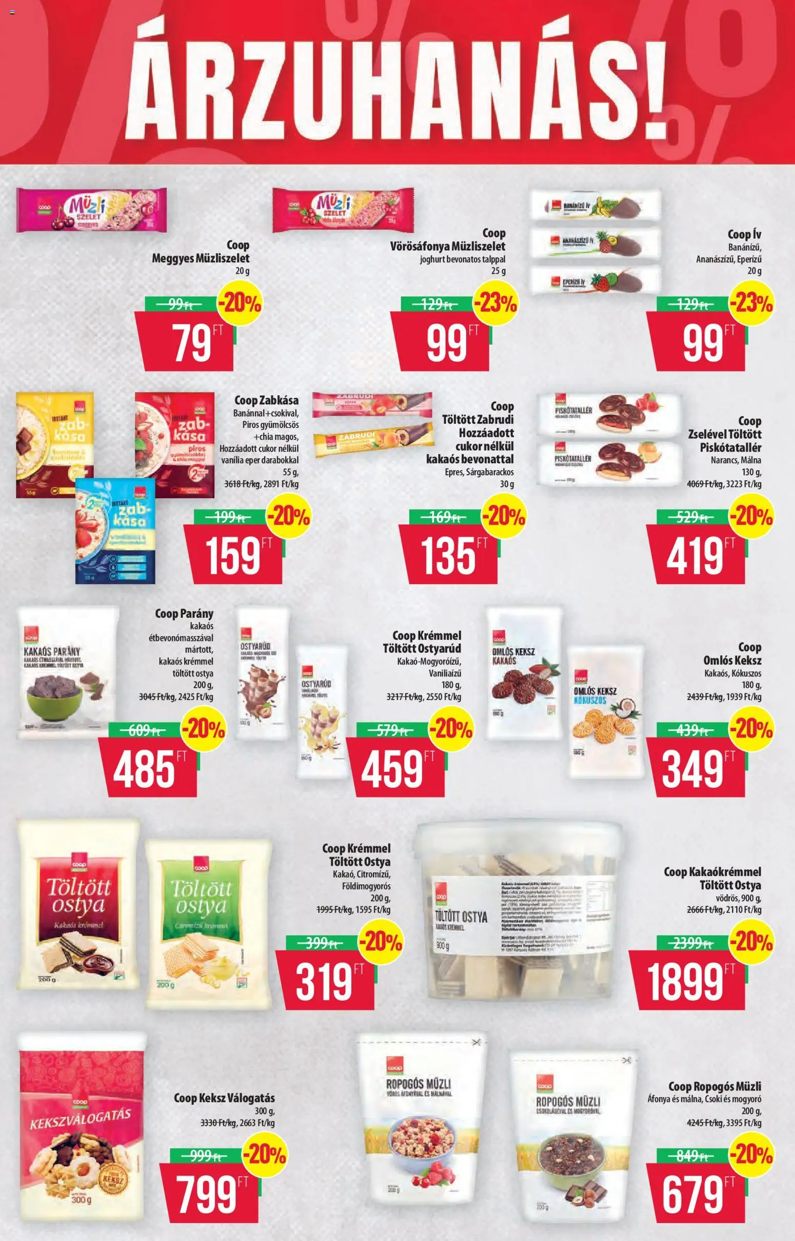 COOP akciós ujság - amely érvényes a következő dátumtól: 2026.10.08. | Oldal: 12 | Termékek: Málna, Mogyoró, Joghurt, Müzliszelet