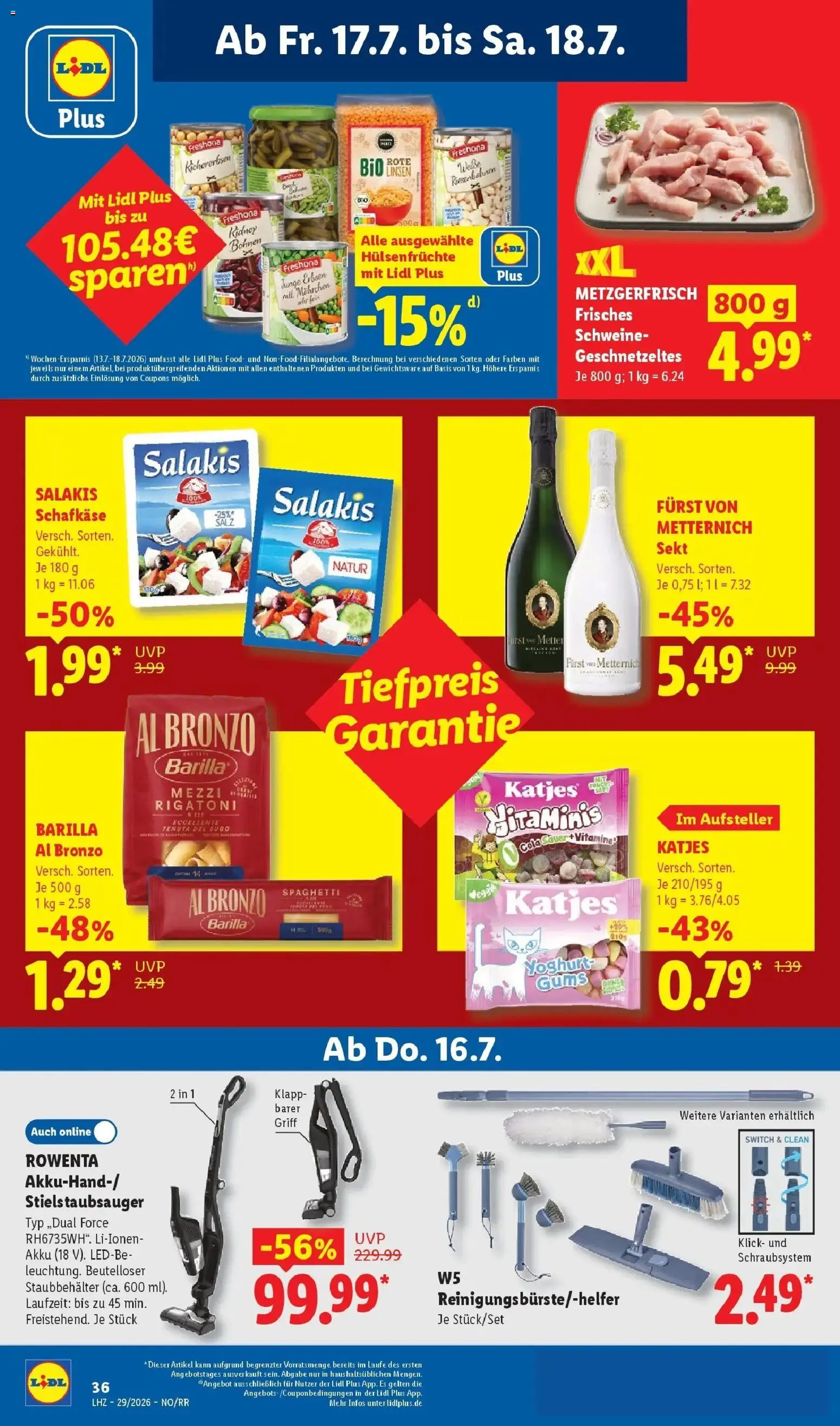 Lidl Prospekt Emlichheim – gültig ab 13.07.2026 | Seite: 72 | Produkte: Spaghetti, Sekt, Salz, Erbsen