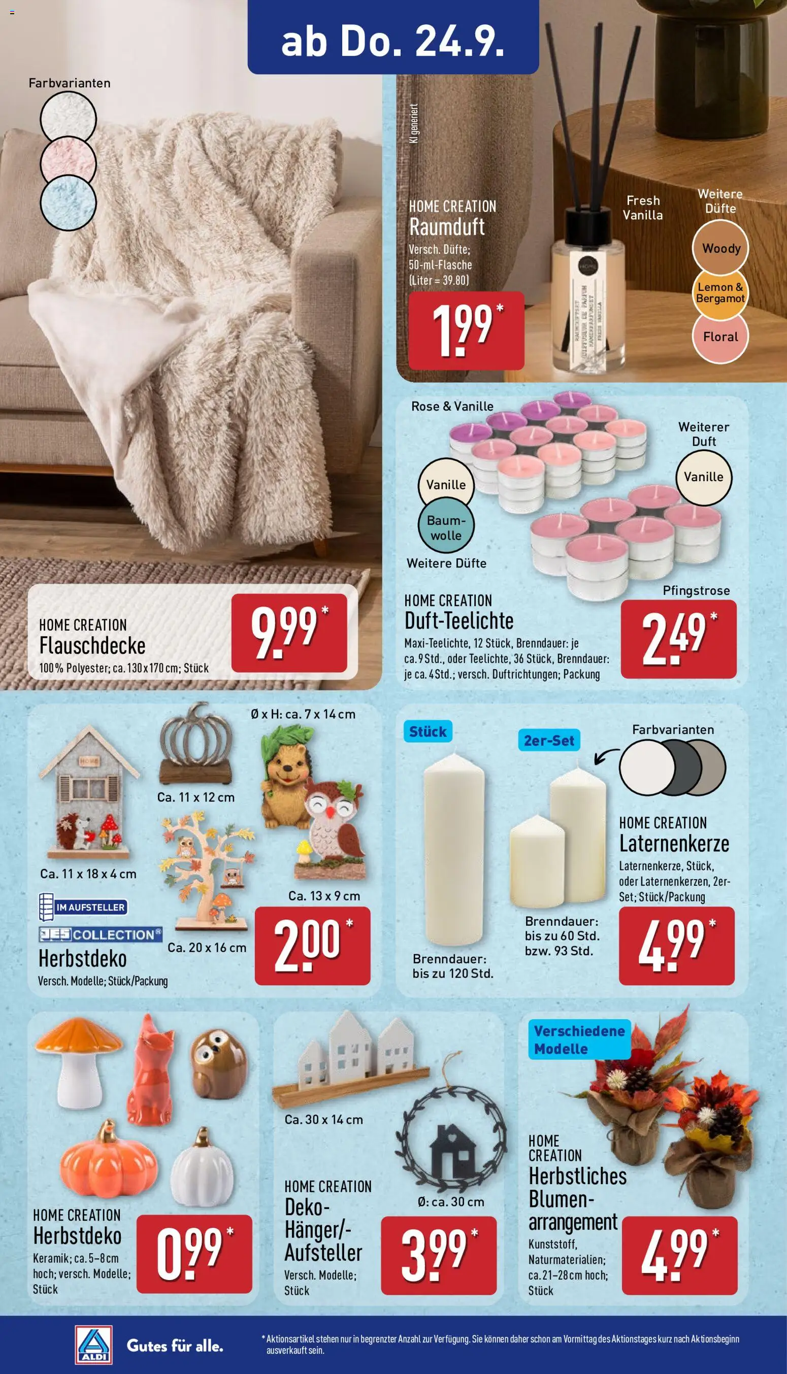 Aldi Prospekt – gültig ab 21.09.2026 | Seite: 10 | Produkte: Blumen, Duft, Vanille, Home creation