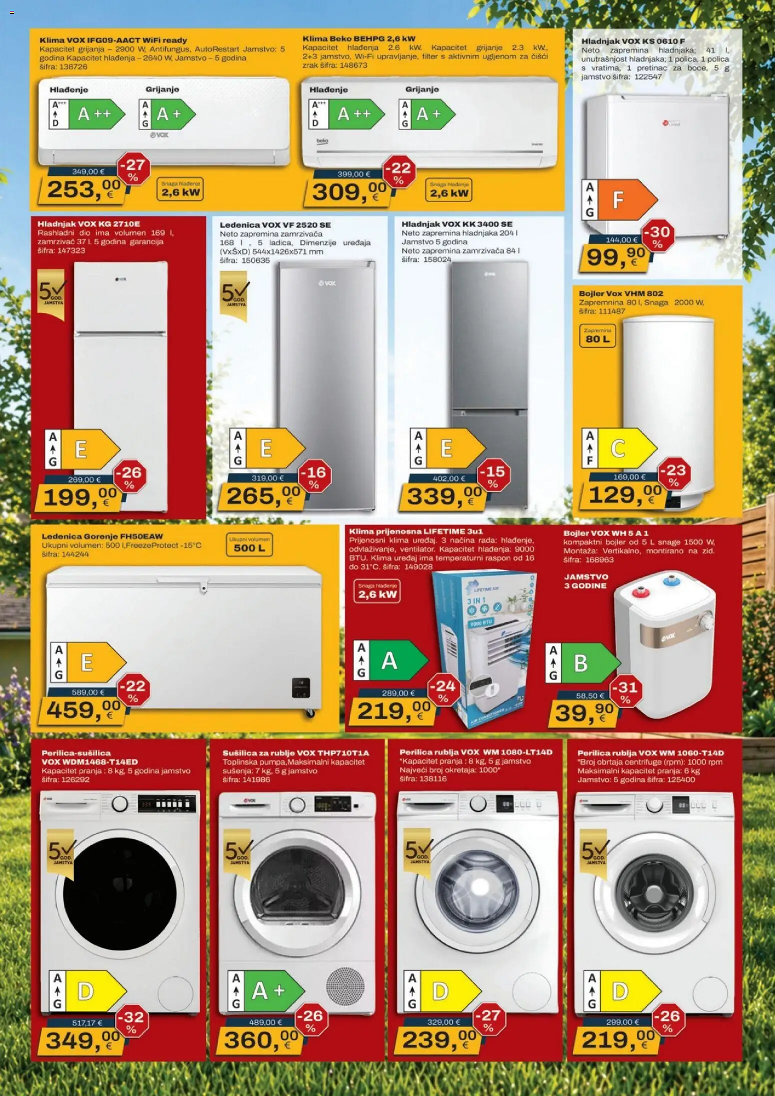 Vinkoprom katalog | vrijedi od 06.07.2026 | Stranica: 3 | Proizvodi: Klima uređaj, Polica, Perilica rublja, Zamrzivač