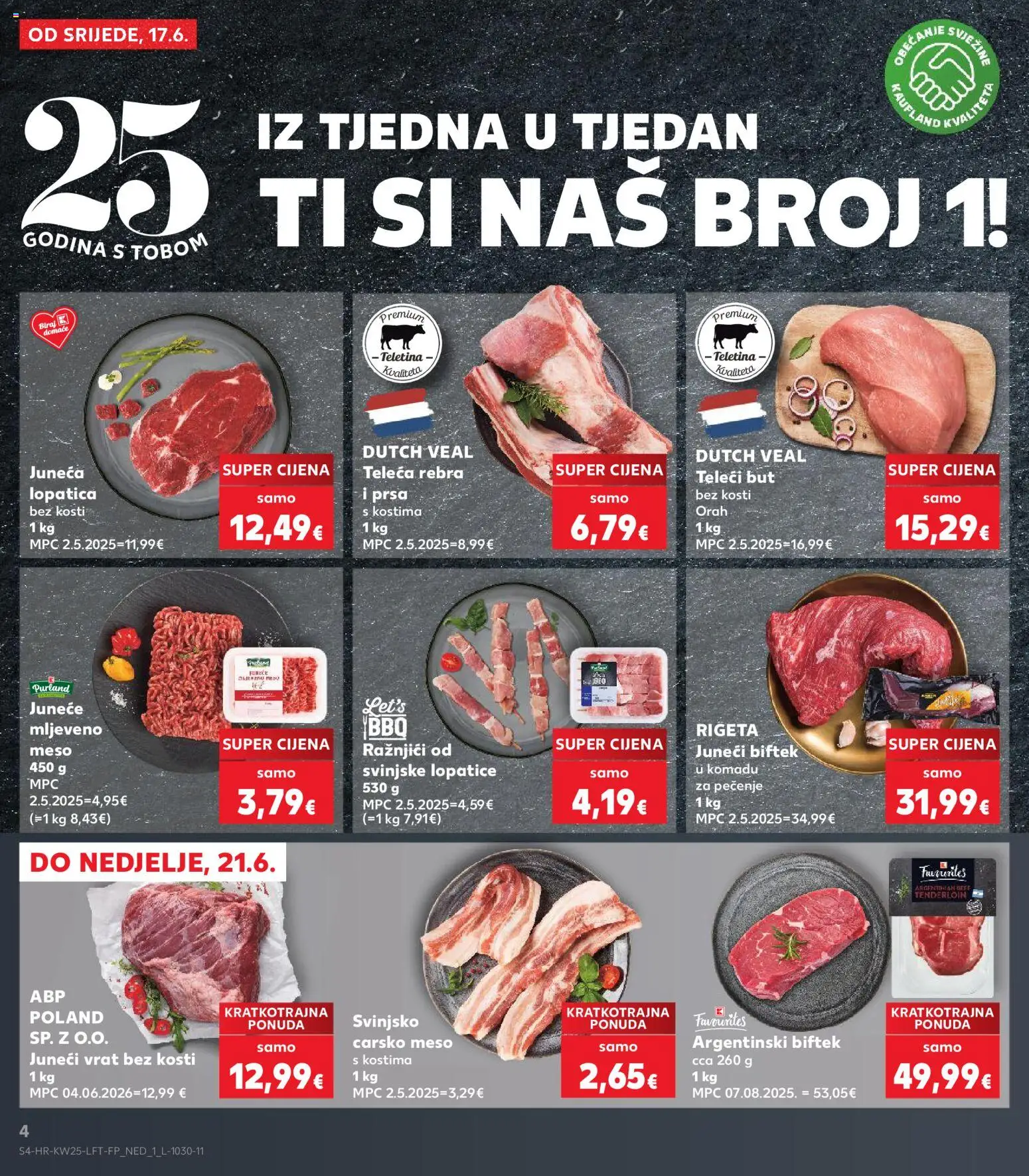 Kaufland katalog | vrijedi od 17.06.2026 | Stranica: 4 | Proizvodi: Carsko meso, Teletina, Meso, Orah