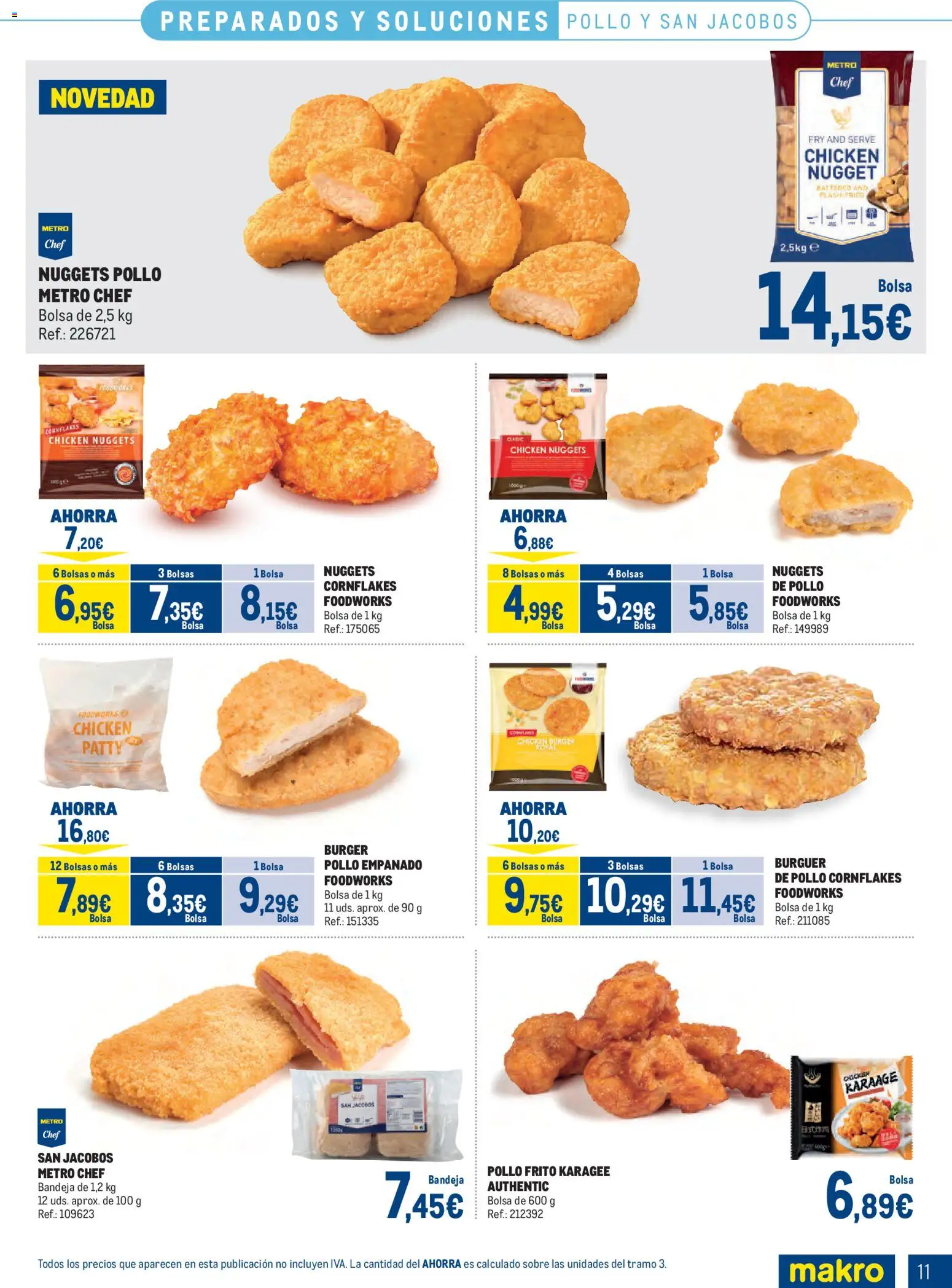 Makro Congelados Centro │ válido desde el 03/08/2026 | Página: 11 | Productos: Bolsa, Bandeja, Nuggets