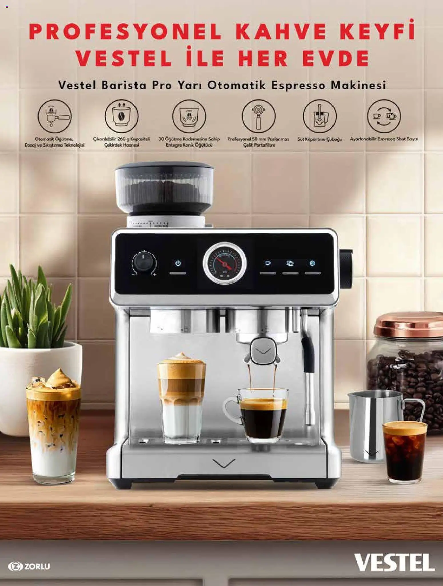 Vestel - Küçük Ev Aletleri - 01.05.2026 tarihinden itibaren geçerlidir | Sayfa: 15 | Ürünler: Espresso makinesi, Kahve, Öğütücü