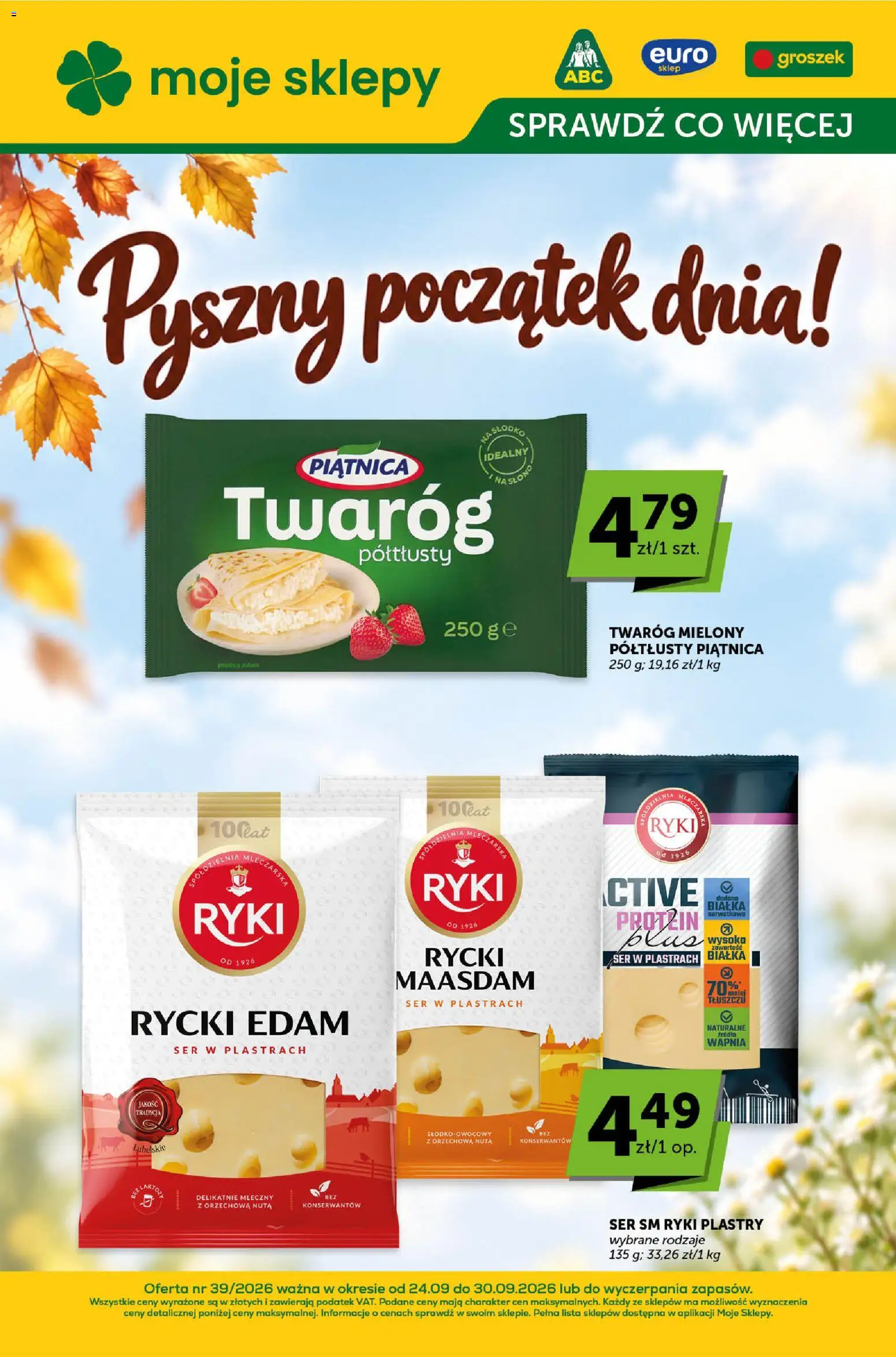 ABC gazetka - Katalog od 24.09.2026 | Strona: 1 | Produkty: Ser w plastrach, Groszek, Ser, Twaróg