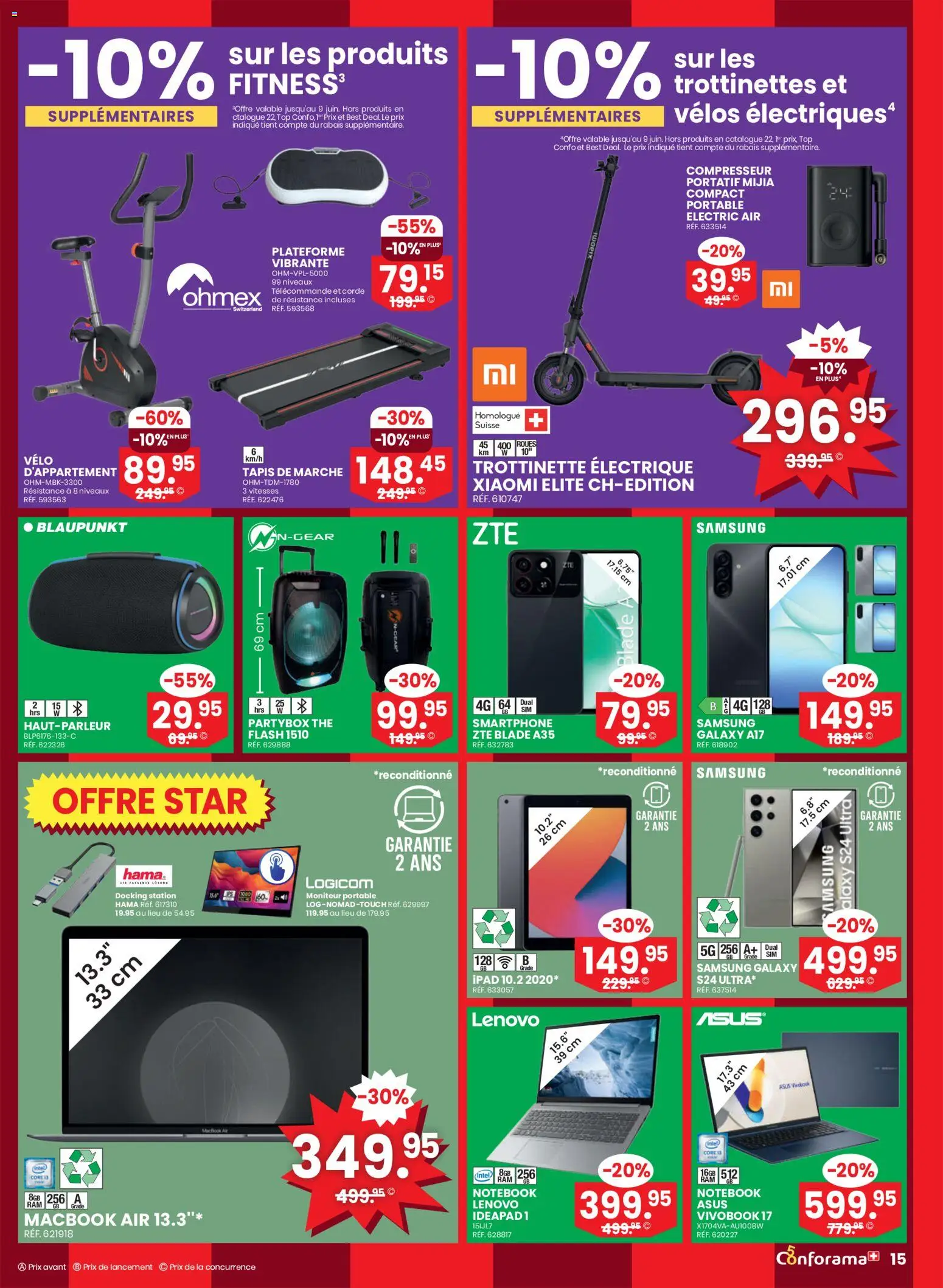 Conforama aktionen FR – gültig ab 03.06.2026 | Seite: 15 | Produkte: Notebook, Samsung, Macbook, Ipad