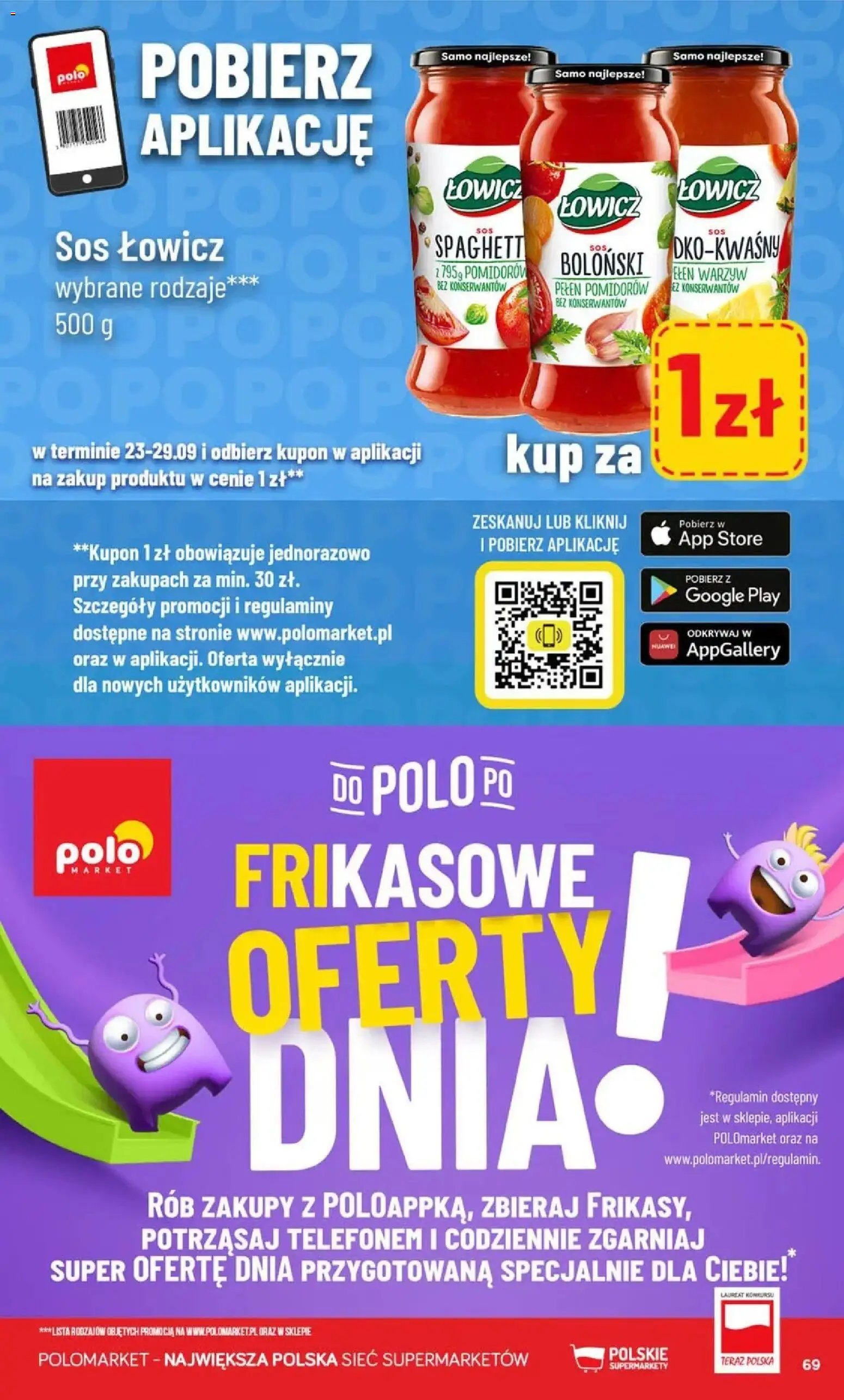 Nowa POLOmarket gazetka od jutra 23.09.2026 | Strona: 69 | Produkty: Sos