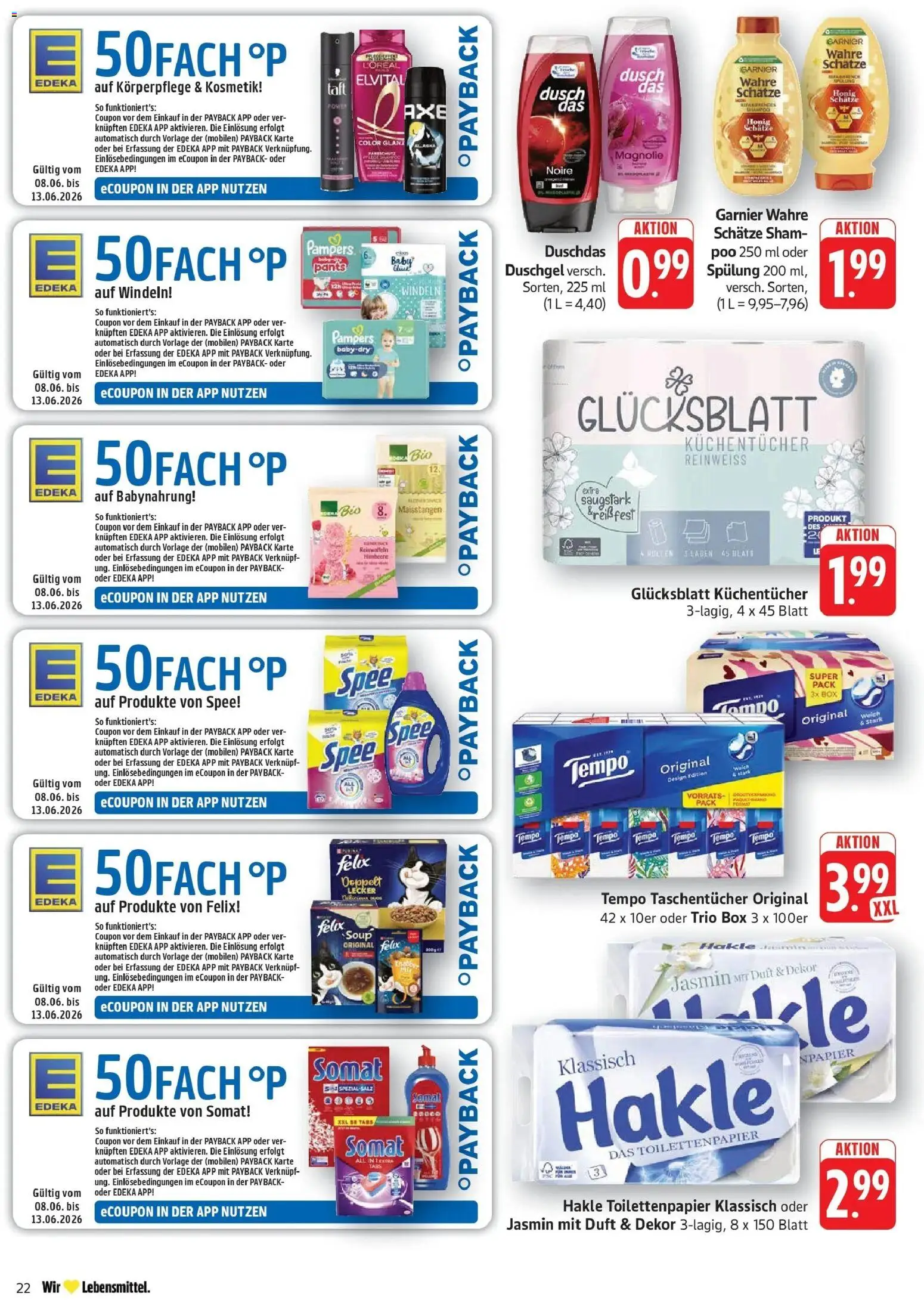 Edeka prospekt Pirmasens – gültig ab 08.06.2026 | Seite: 22 | Produkte: Pampers, Duschgel, Duschdas, Shower Gel