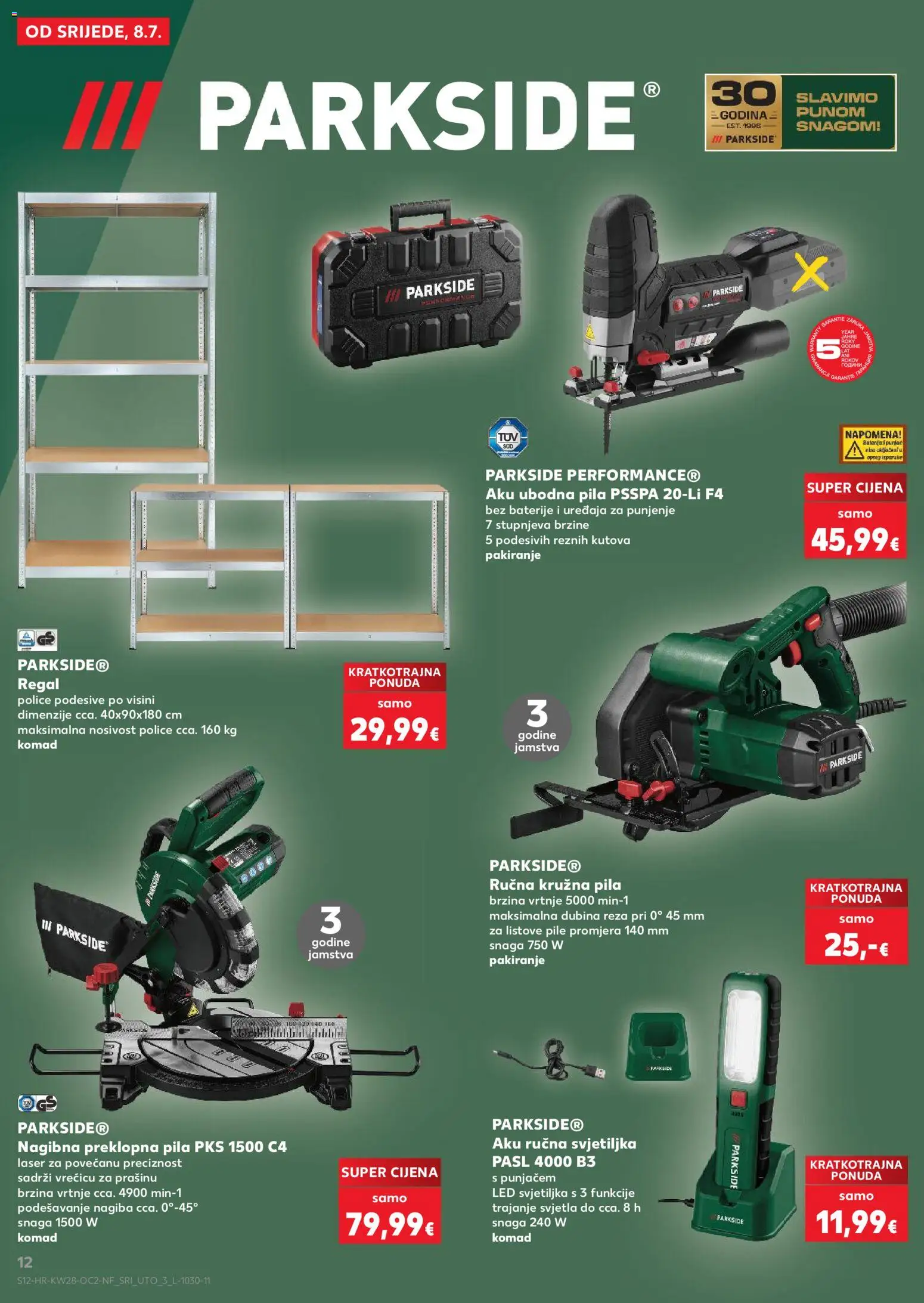 Kaufland katalog | vrijedi od 08.07.2026 | Stranica: 12 | Proizvodi: Ubodna pila, Svjetiljka, Baterije, Pila