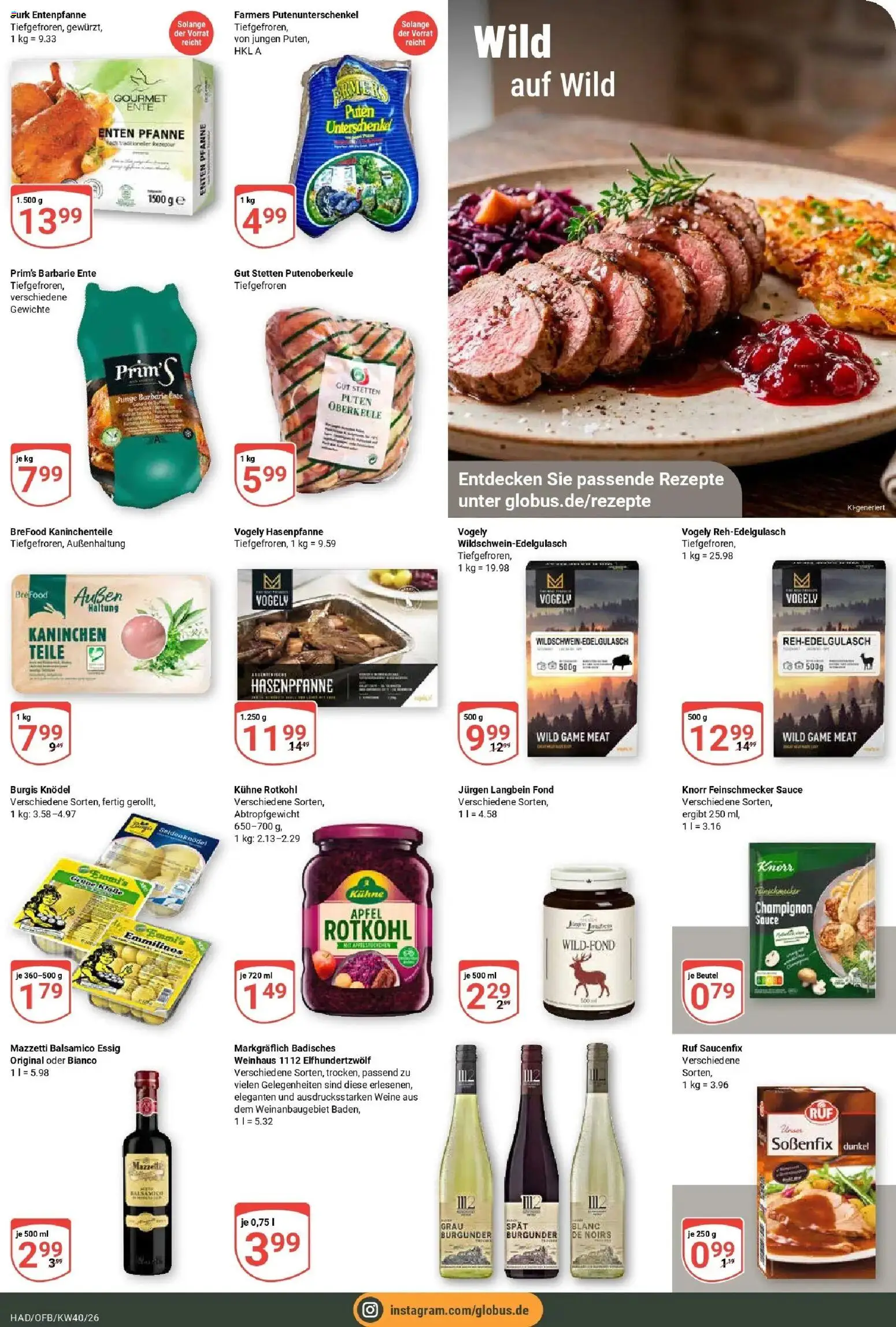 Globus Prospekt Halle (saale) (ab 28.09.2026) » Angebote online | Seite: 13 | Produkte: Balsamico, Essig, Kaninchen, Ente