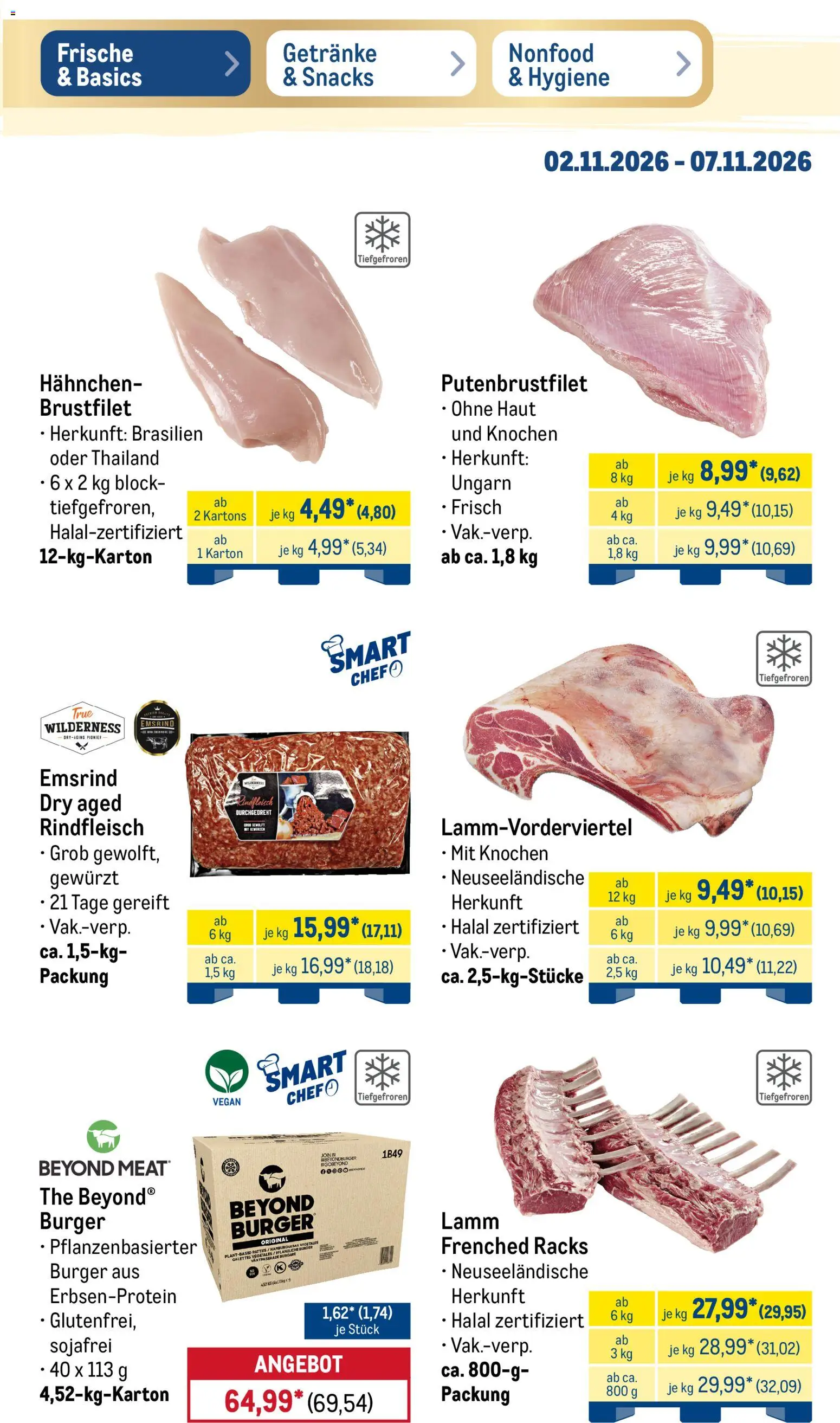 Metro Black Friday – gültig ab 02.11.2026 | Seite: 7 | Produkte: Hahnchen, Burger, Rindfleisch