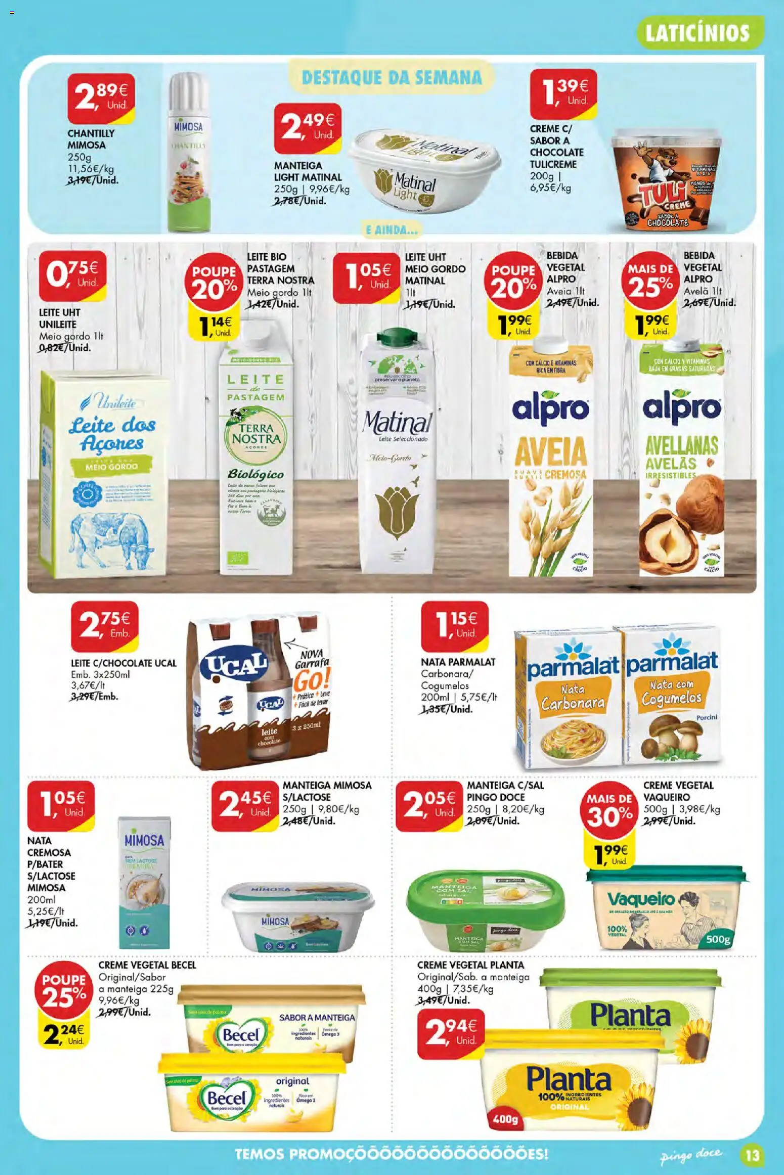 Pingo Doce folheto Poupe Esta Semana Açores │ válido de 15/10/2026 | Página: 13 | Produtos: Sal, Leite UHT, Leite, Nata