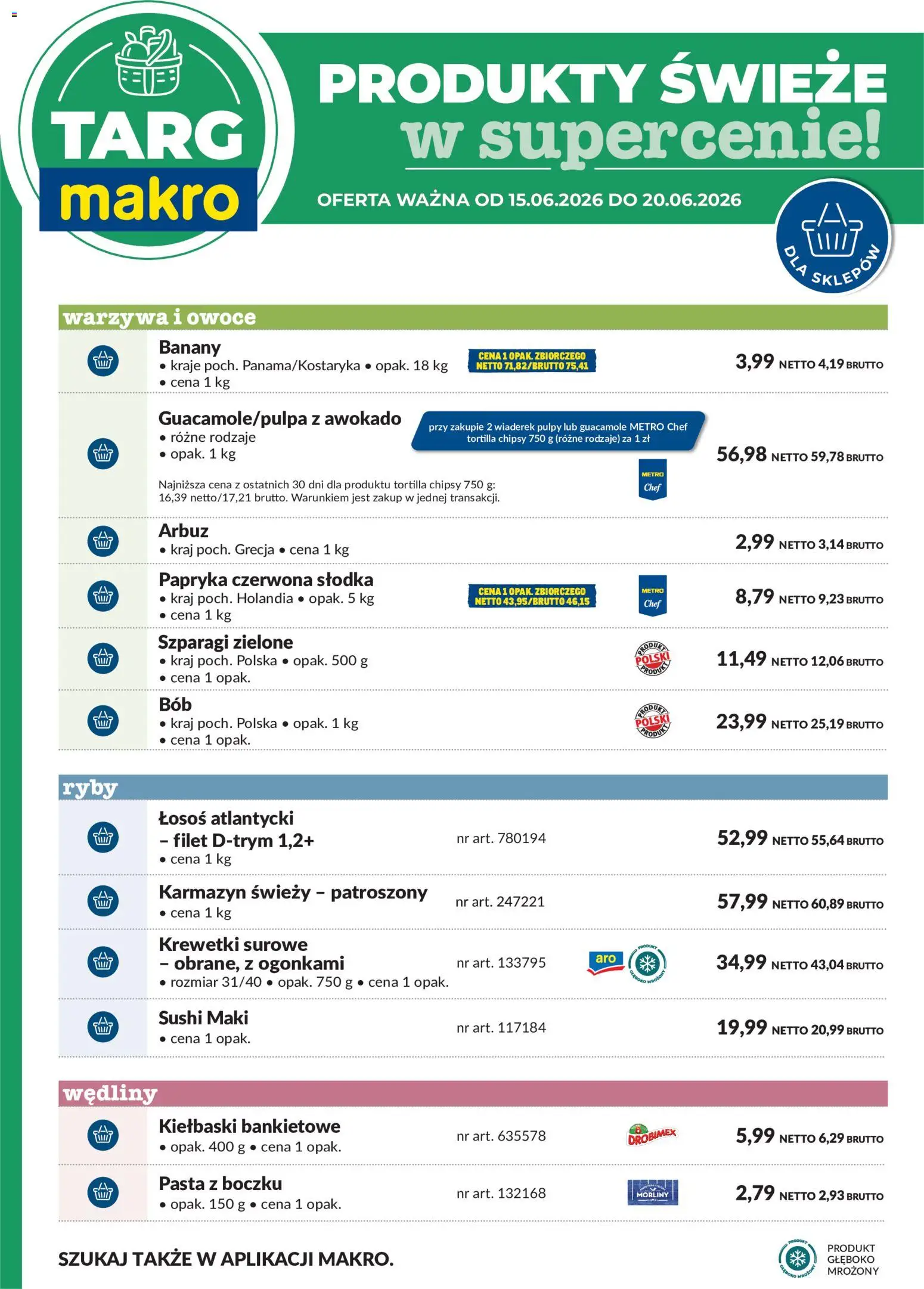 Makro gazetka - Oferta świeża w super cenach od 15.06.2026 | Strona: 6 | Produkty: Arbuz, Łosoś, Papryka, Sushi