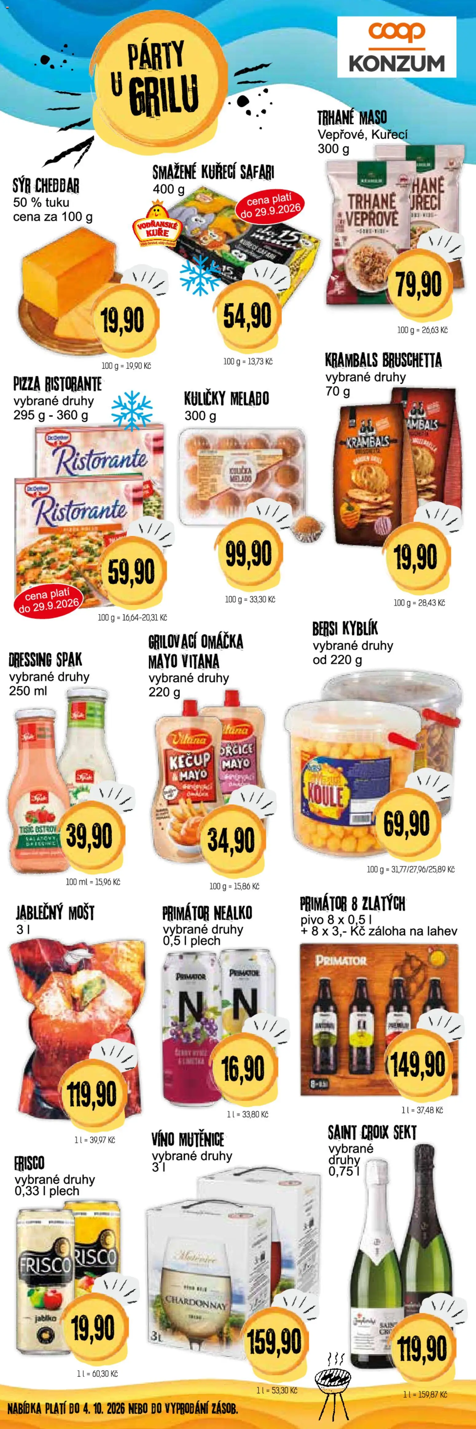 Konzum leták od 16.09.2026 | Strana: 4 | Produkty: Kečup, Frisco, Sekt, Cheddar