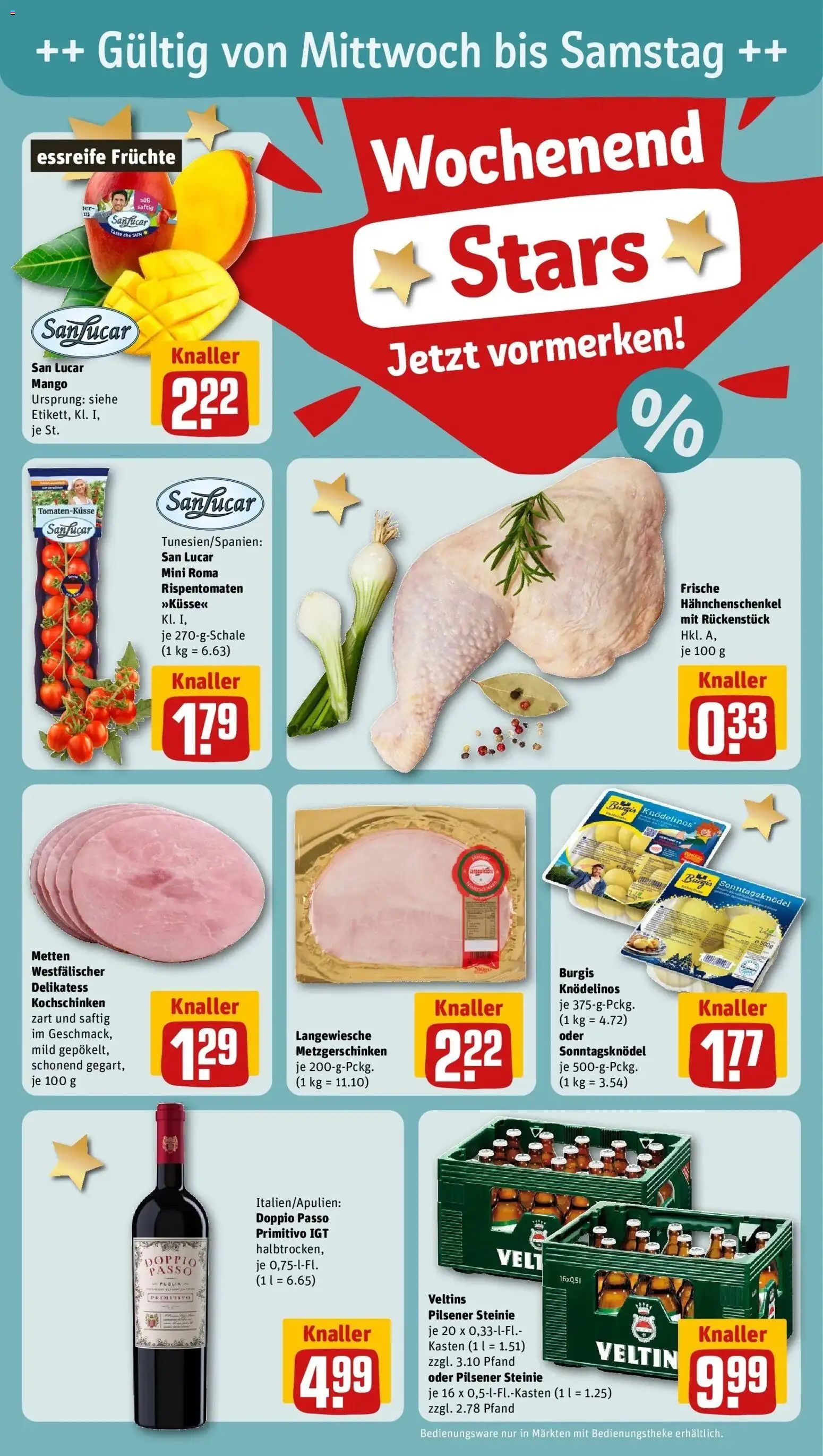 Rewe Prospekt Datteln	 – gültig ab 10.05.2026 | Seite: 28 | Produkte: Hahnchenschenkel, Doppio passo primitivo, Mango, Doppio Passo