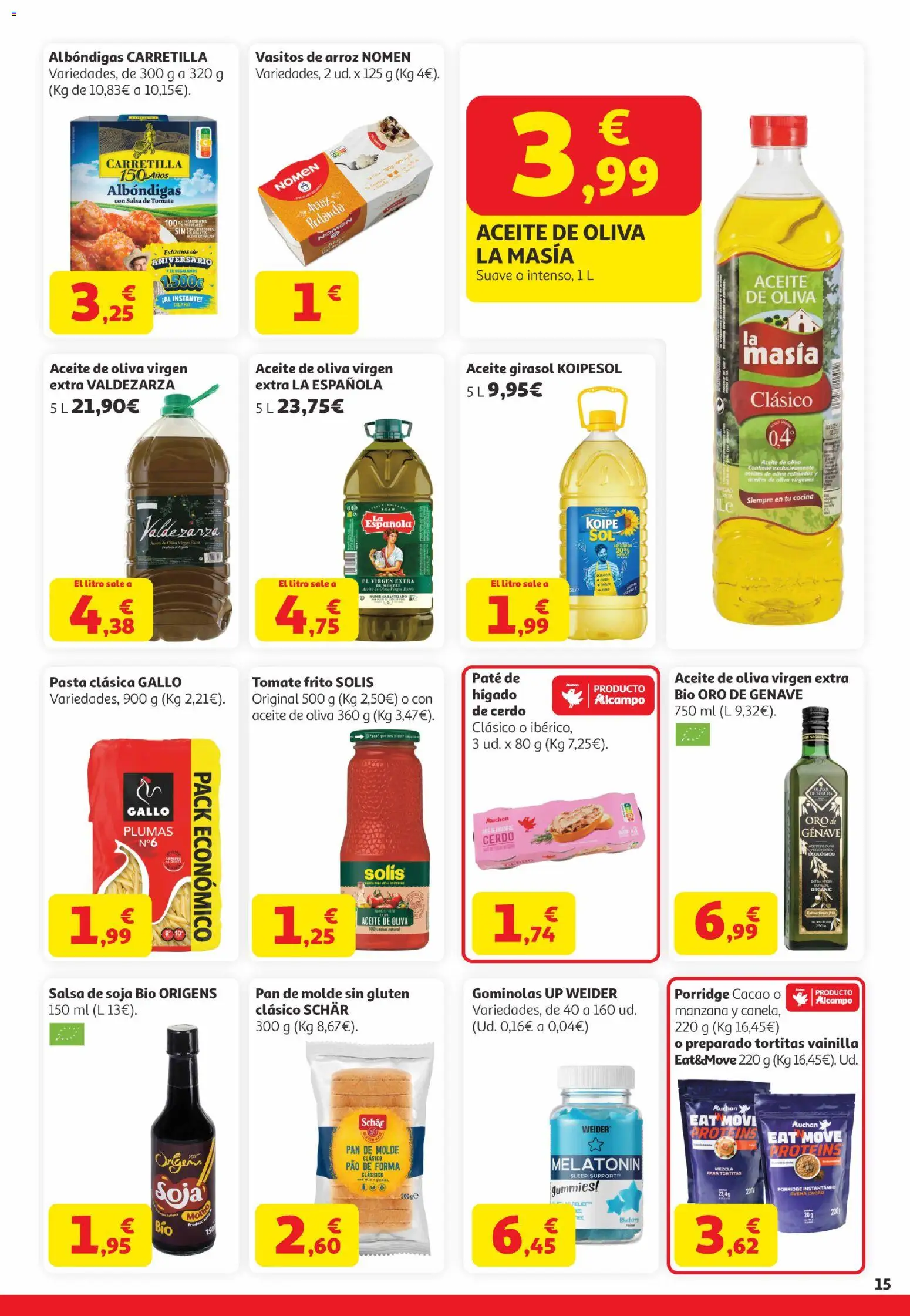 Alcampo Canarias │ válido desde el 21.04.2026 | Página: 15 | Productos: Pan, Paté, Arroz, Cocina