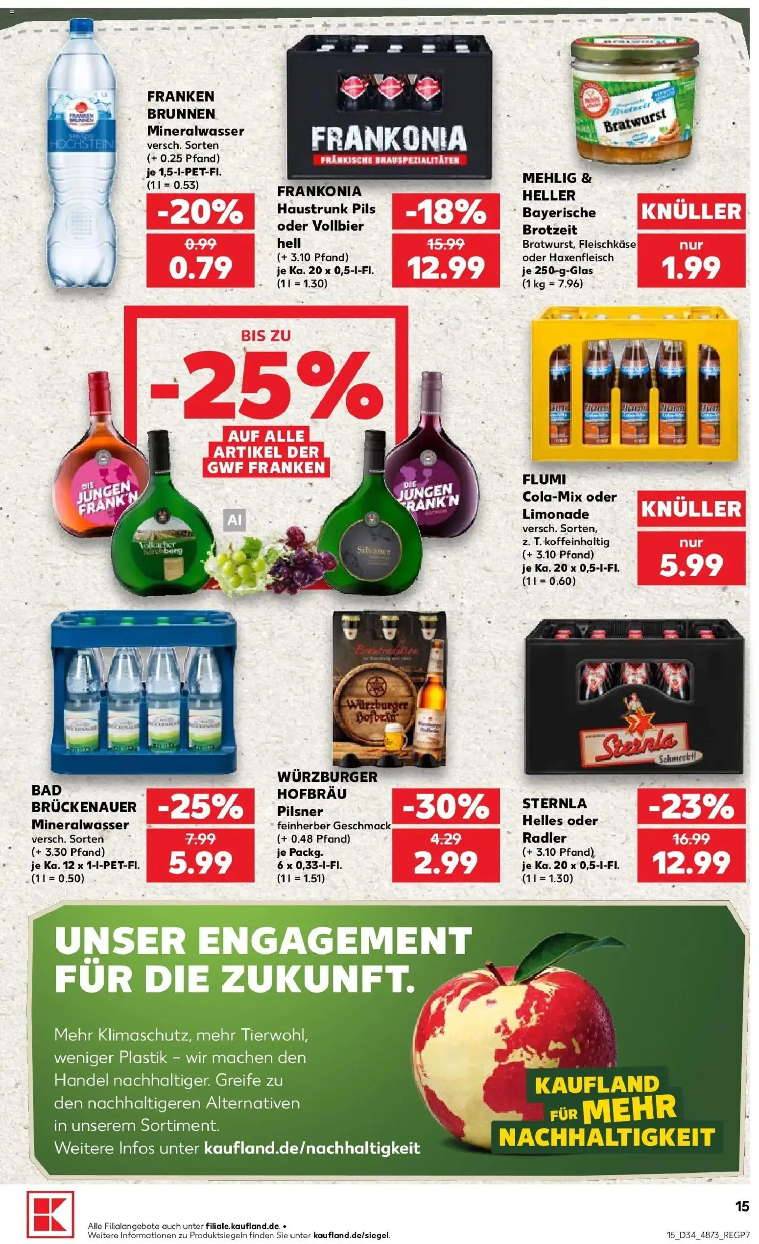 Prospekt Kaufland ab 20.08.2026 » Angebote Online zum Blättern | Seite: 15 | Produkte: Pils, Bratwurst, Mineralwasser, Radler