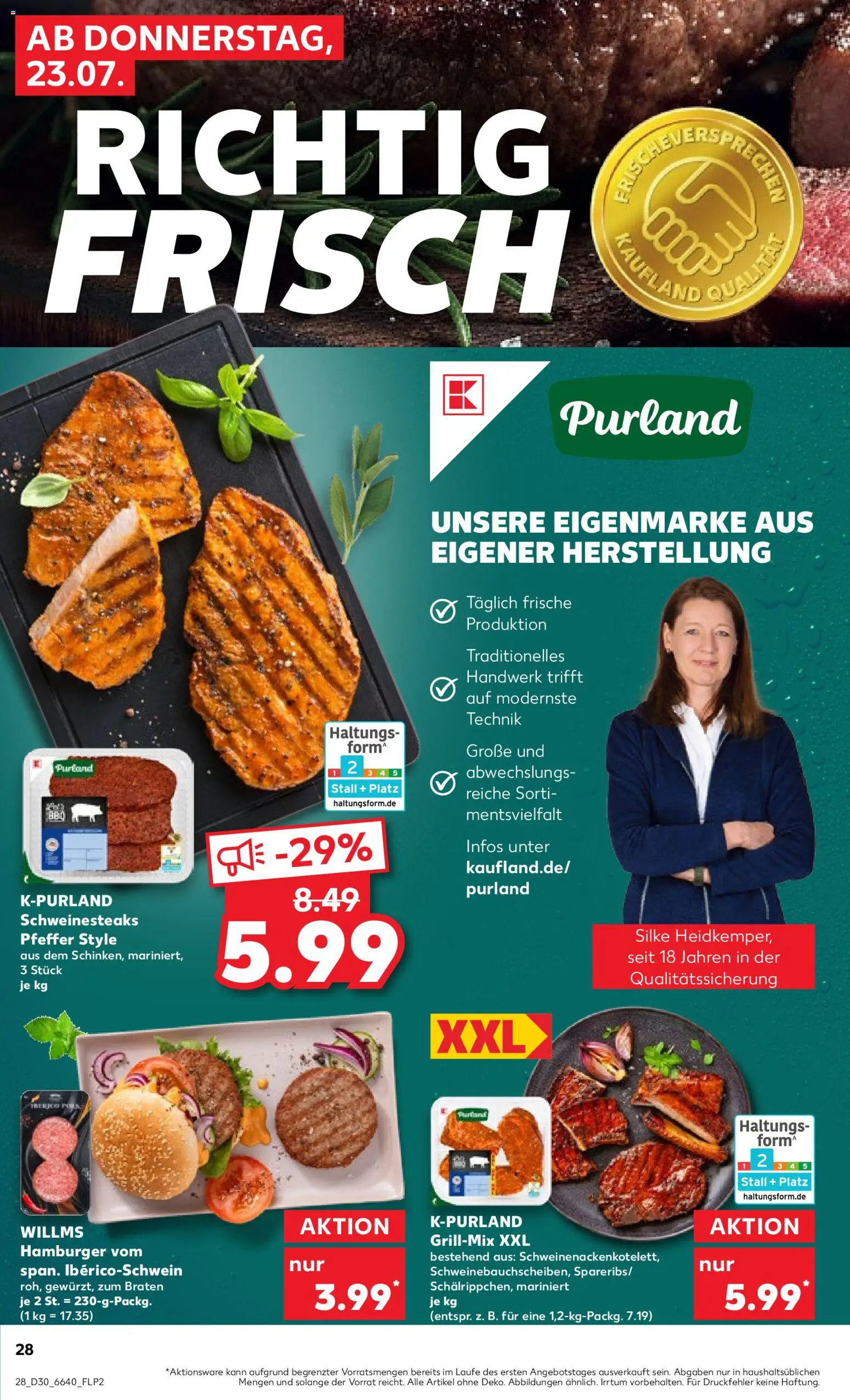 Kaufland Německo leták od 23.07.2026 | Strana: 28 | Produkty: Hamburger, Forma