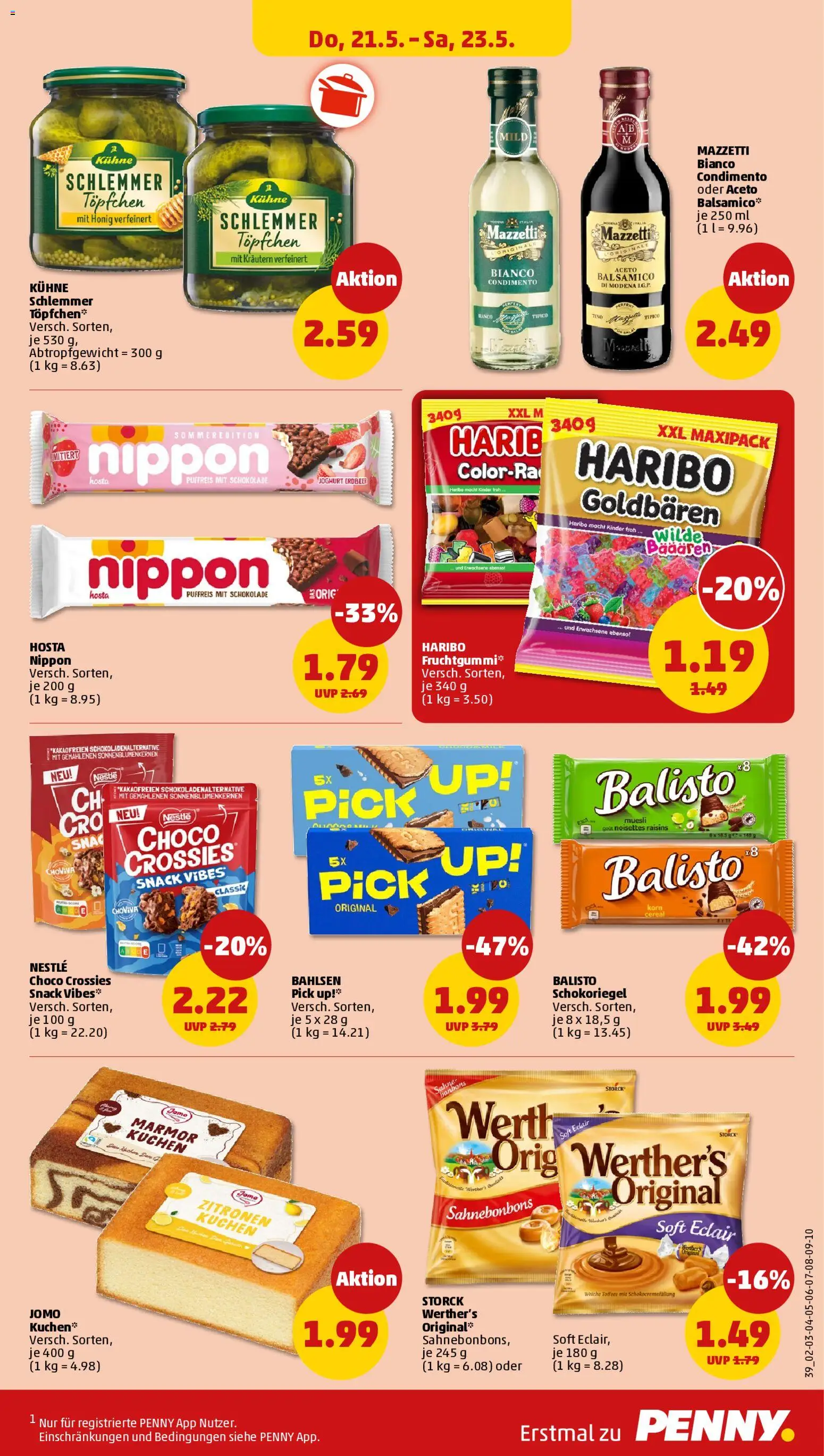 Penny Prospekt 	 – gültig ab 18.05.2026 | Seite: 41 | Produkte: Haribo, Schokolade, Balsamico, Kuchen