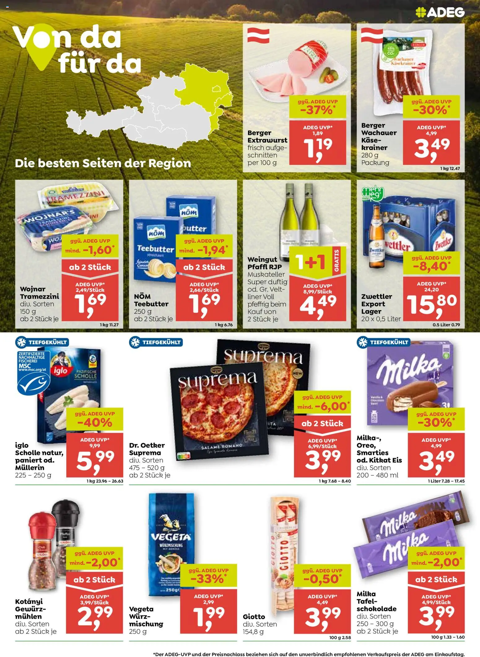 ADEG Flugblatt gültig ab 01.07.2026 | Seite: 5 | Produkte: Eis, Butter, Käse, Schokolade