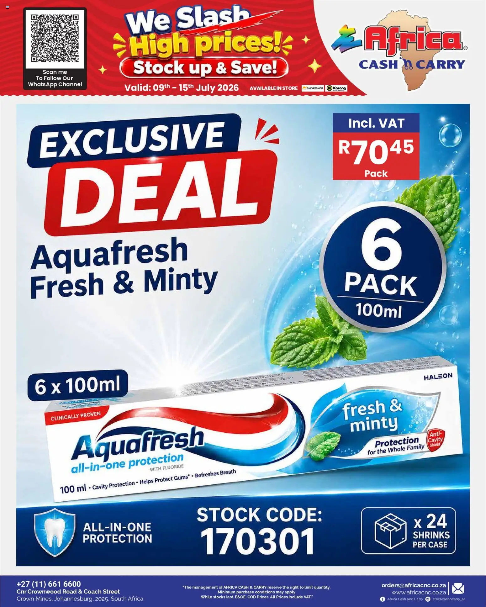 New Africa Cash & Carry catalogue – valid from 09/07/2026 | Page: 16 | Products: Case, Stock