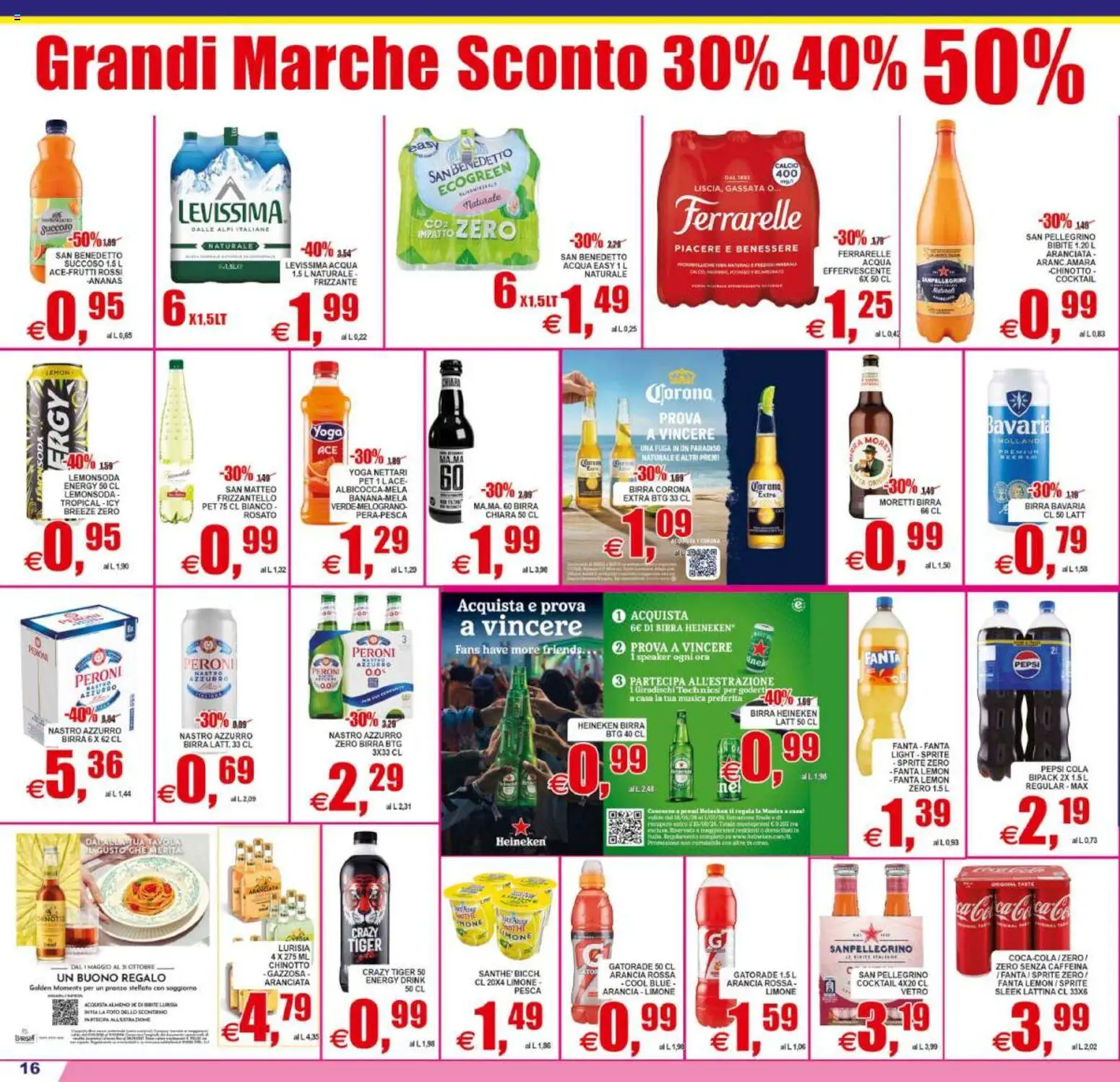 Volantino Pewex del 29.05.2026 | Pagina: 16 | Prodotti: Limone, Pesca, Heineken, Pepsi