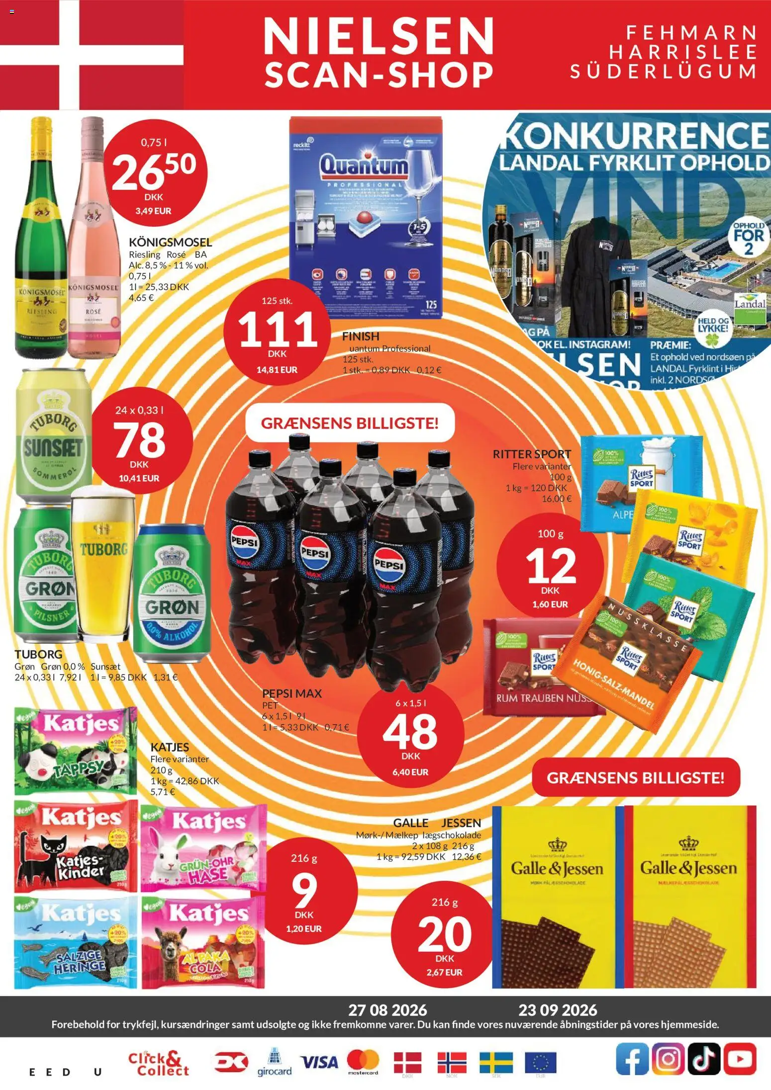 Nielsen Discount tilbudsavis – gyldig fra 27/08/2026 | Side: 1 | Produkter: Cola, Pepsi, Pepsi Max