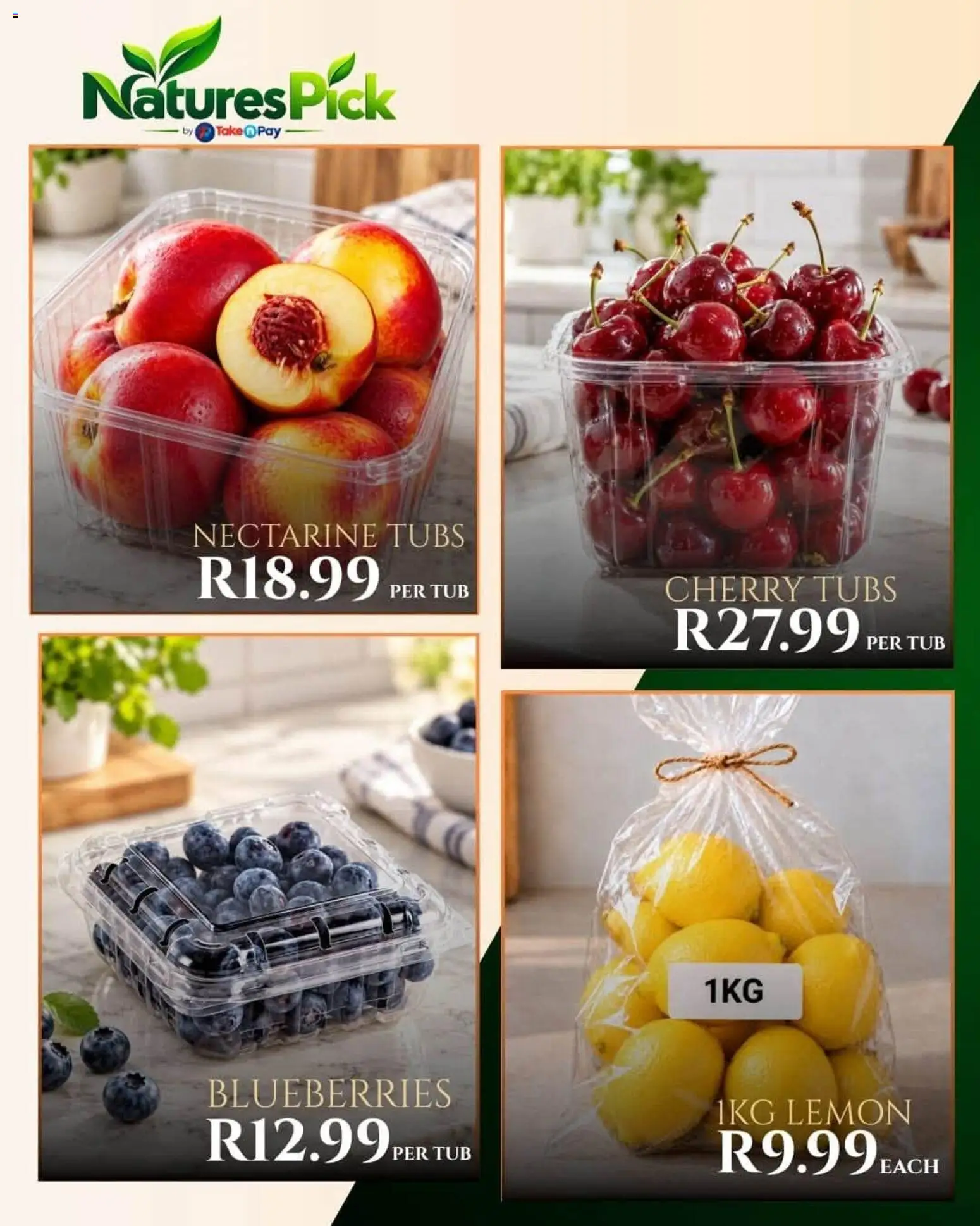 New Take n Pay catalogue – valid from 27/10/2026 | Page: 4 | Products: Blueberries, Lemon