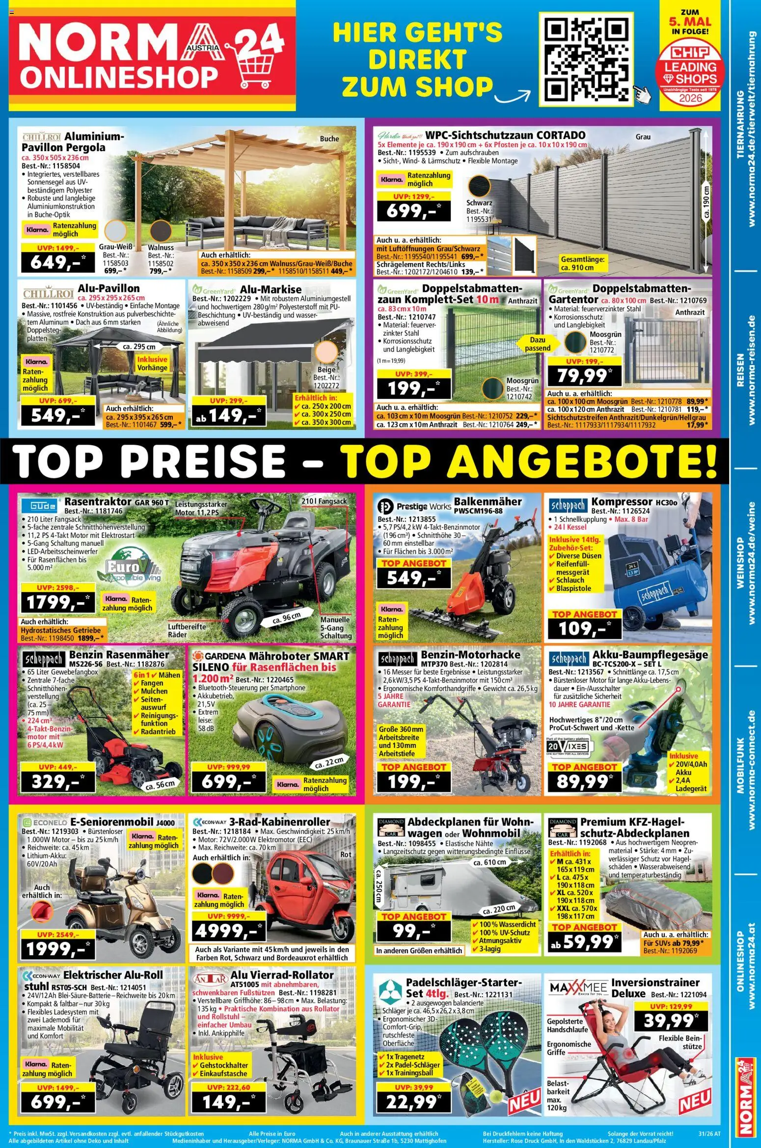 Norma Online shop gültig ab 27.07.2026 | Seite: 1 | Produkte: Wasser, Smartphone, Gewicht, Stuhl