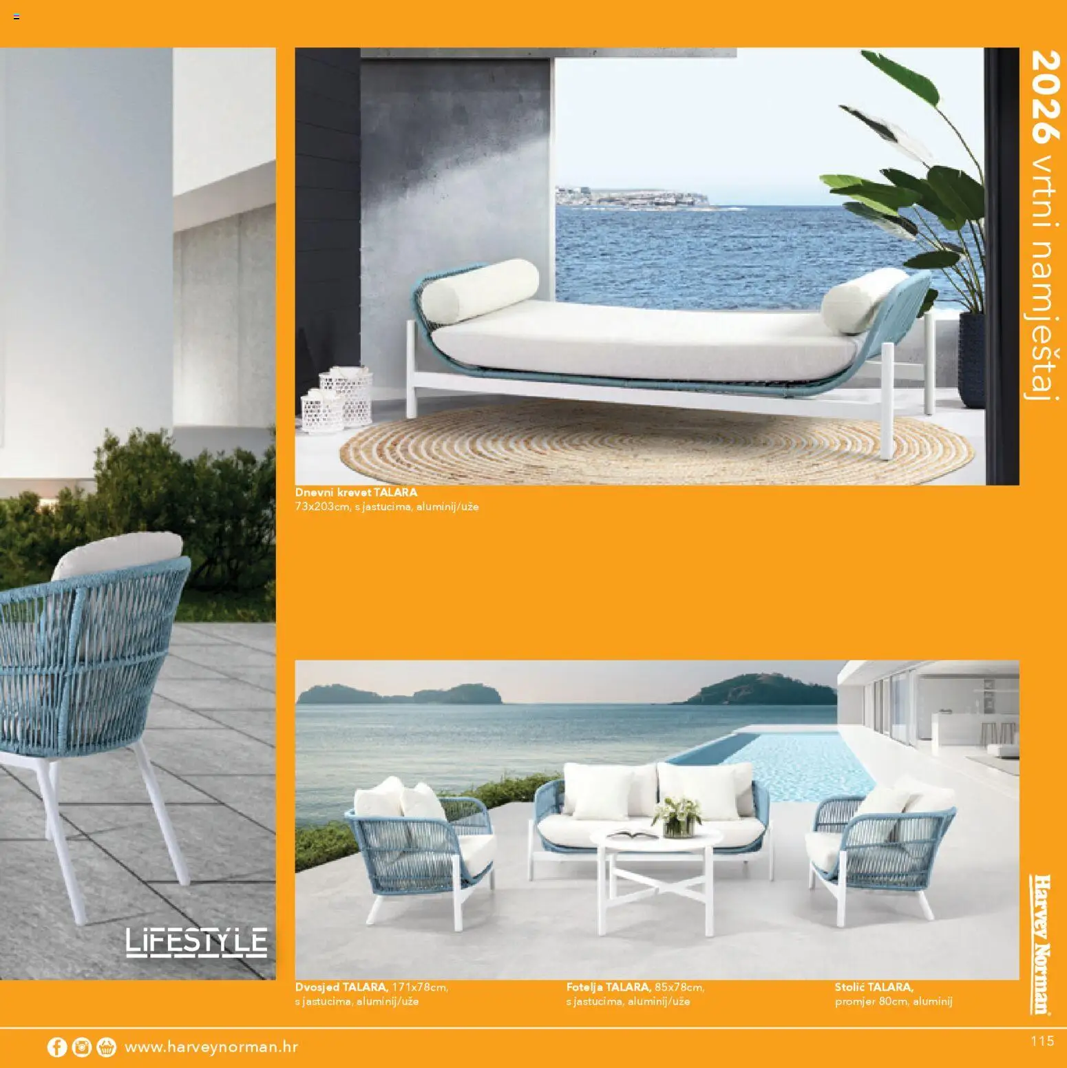 Harvey Norman katalog | vrijedi od 07.04.2026 | Stranica: 115 | Proizvodi: Krevet, Fotelja, Stolić, Vrtni namještaj