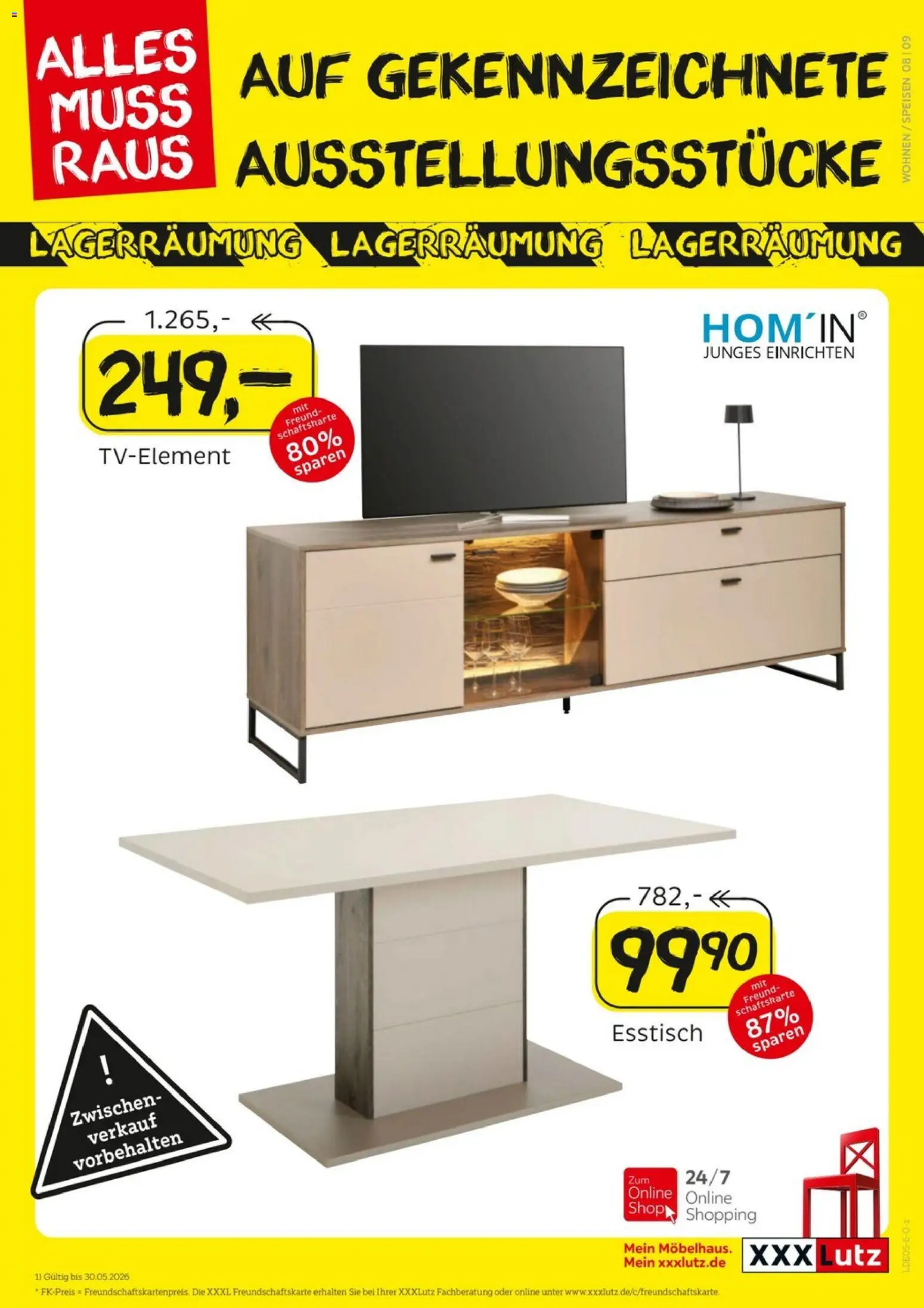 XXXLutz Größte Lagerräumung – gültig ab 16.05.2026 | Seite: 9 | Produkte: Esstisch