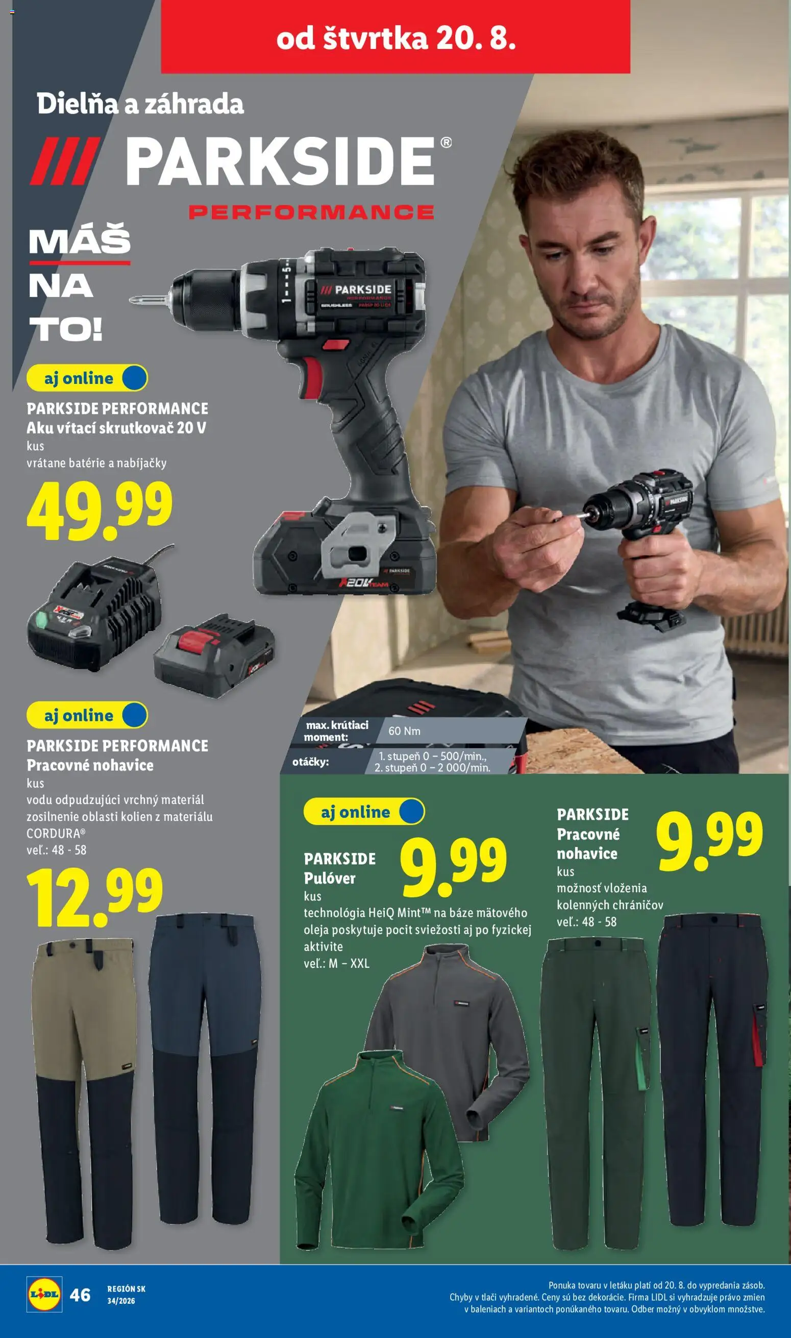 Nové Lidl akcie – leták je platný od 17.08.2026 | Strana: 86 | Produkty: Skrutkovač, Aku, Parkside, Batérie