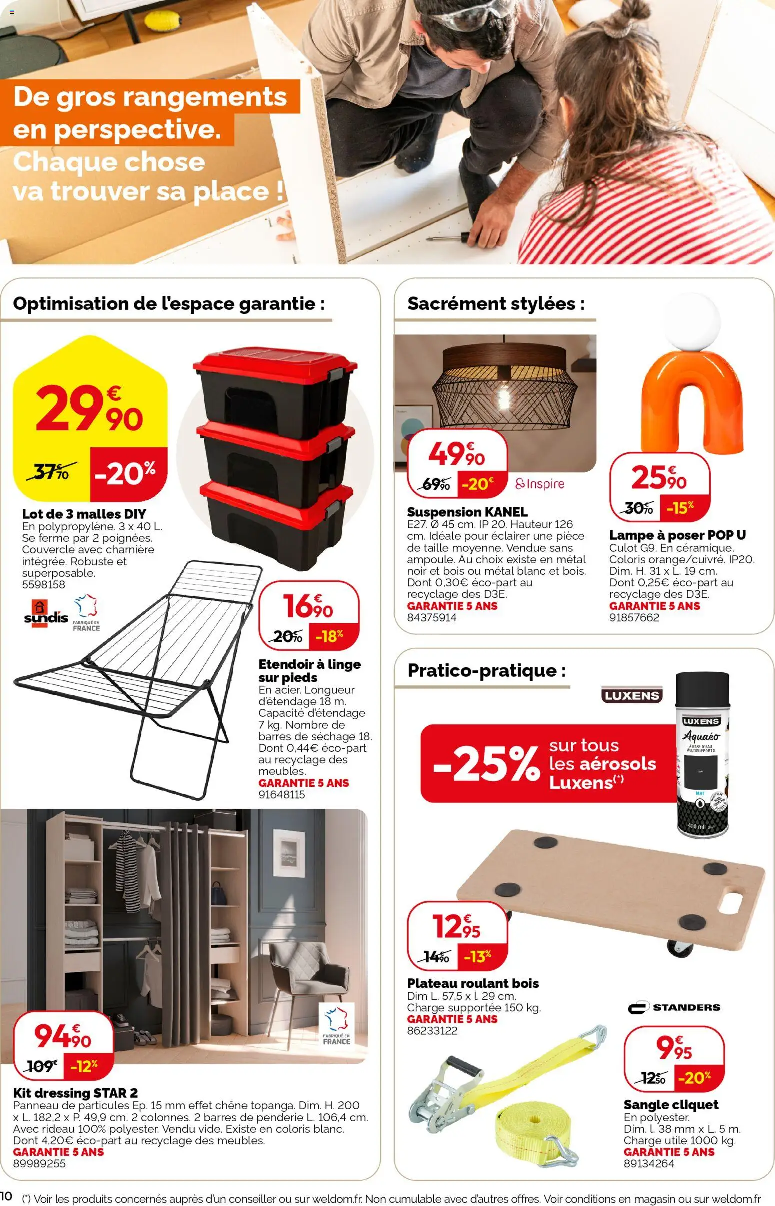 {H1} | Page: 10 | Produits: Base, Étendoir à linge, Suspension, Lampe