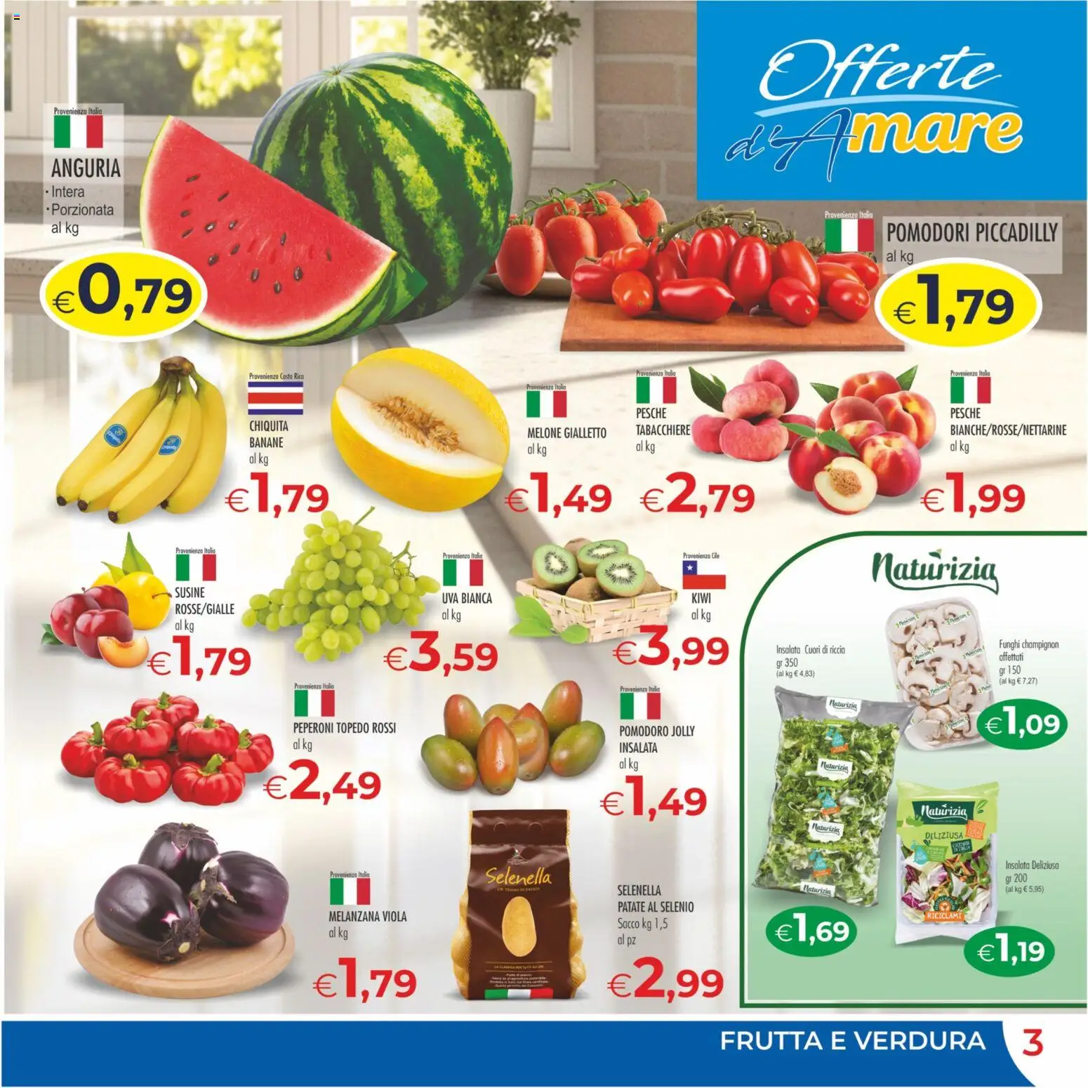 Volantino MerSi Supermercati del 15/07/2026 | Pagina: 3 | Prodotti: Patate, Melanzana, Funghi, Uva