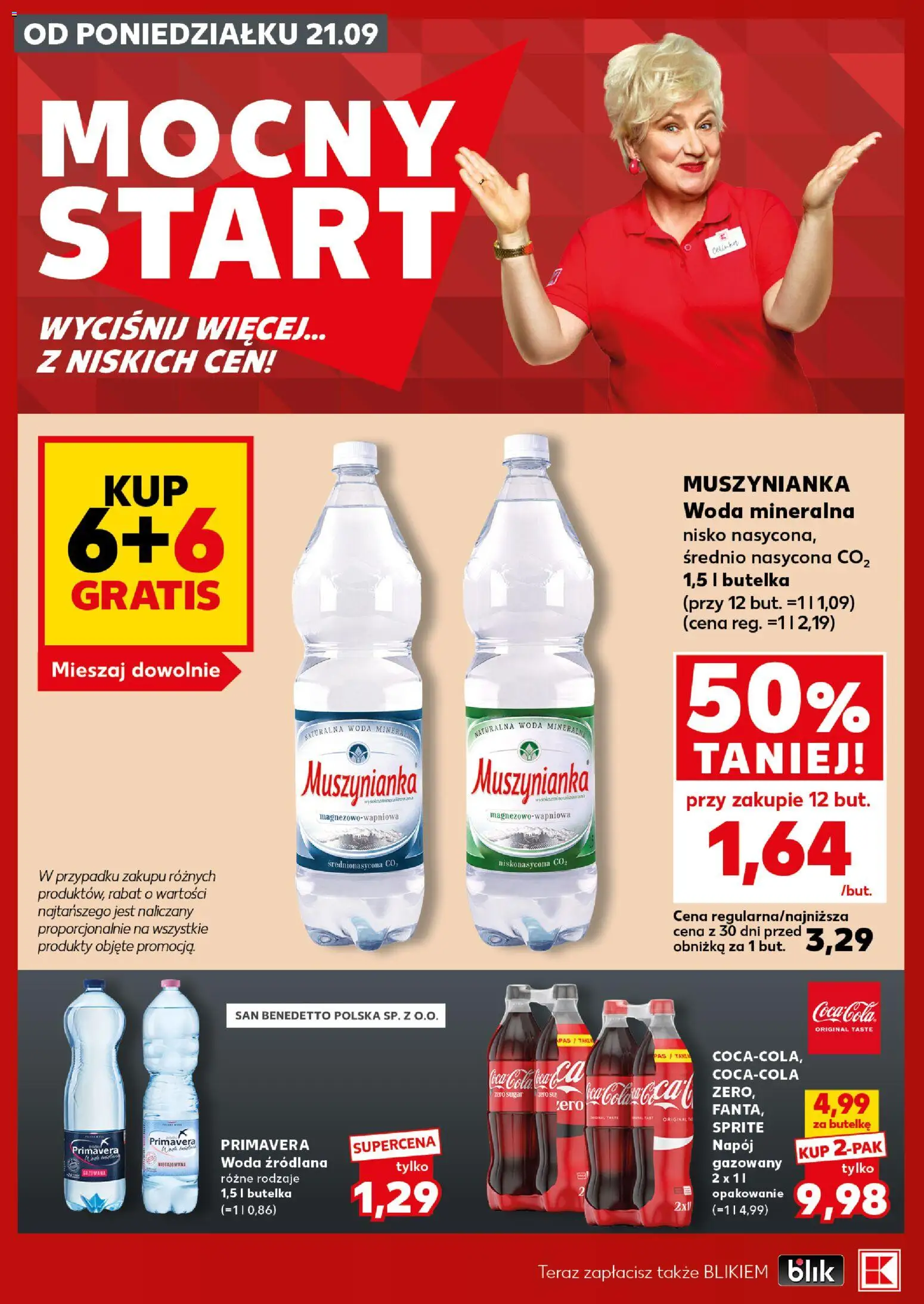 Kaufland Polsko leták - Mocny start od 21.09.2026 | Strana: 2 | Produkty: Coca cola, Sprite, Cola