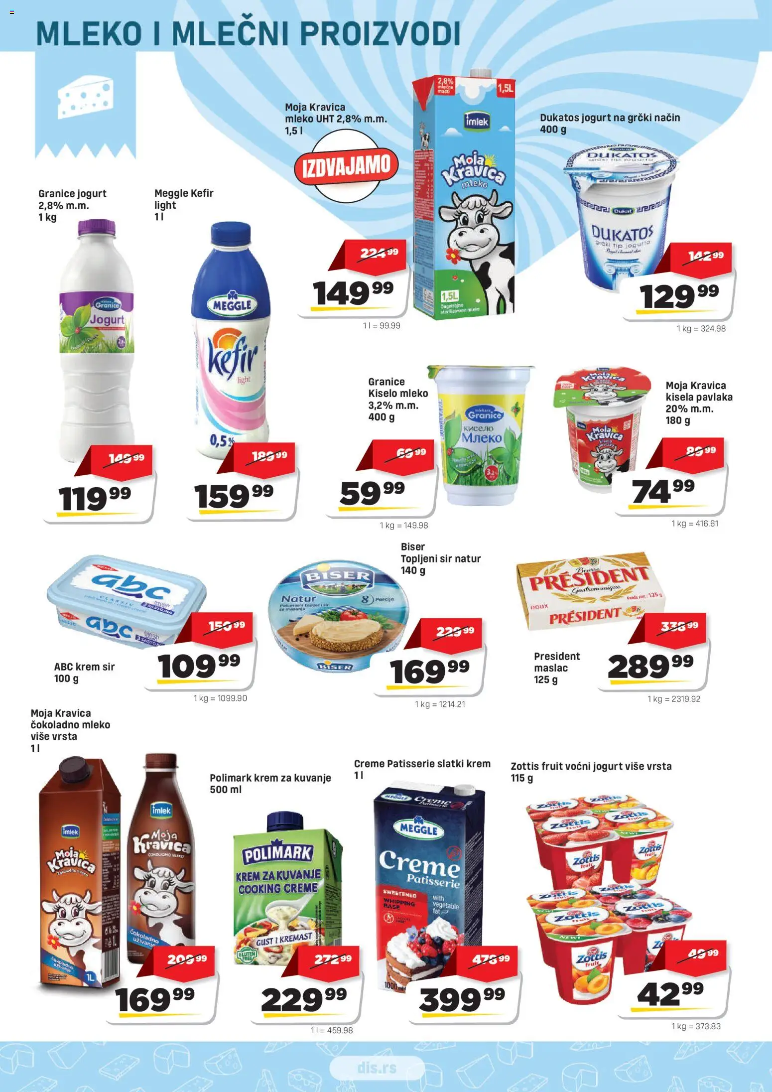 Super DIS katalog - važi od 17.09.2026 | Strana: 4 | Proizvode: Kisela pavlaka, Krem sir, Mleko, Voćni jogurt