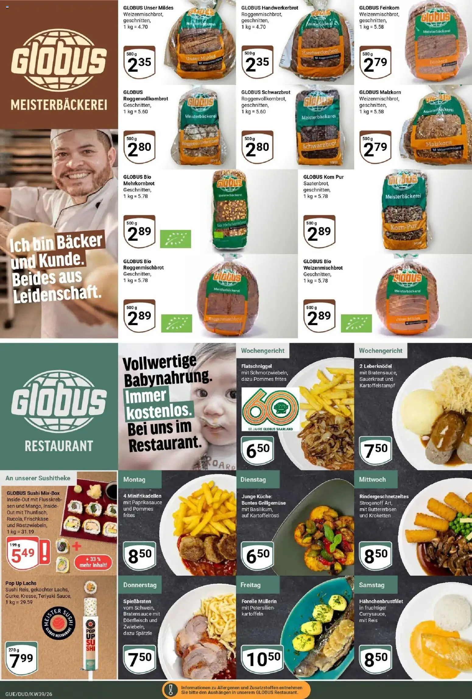 Globus Prospekt Saarbrücken-Güdingen (ab 21.09.2026) » Angebote online | Seite: 9 | Produkte: Leberknödel, Küche, Pommes frites, Reis