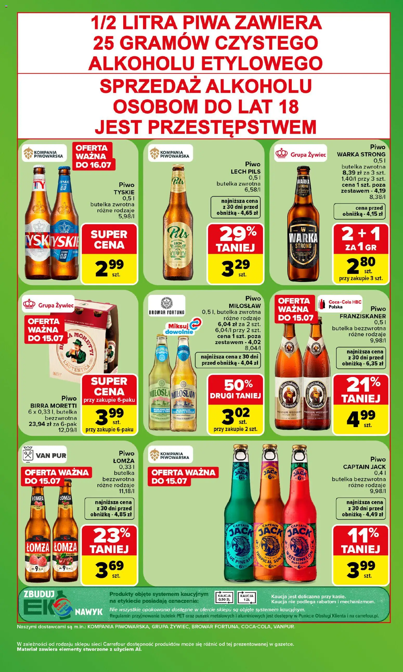Carrefour gazetka - Zakupowa taktyka kibica od 13.07.2026 | Strona: 5 | Produkty: Warka, Tyskie, Piwo
