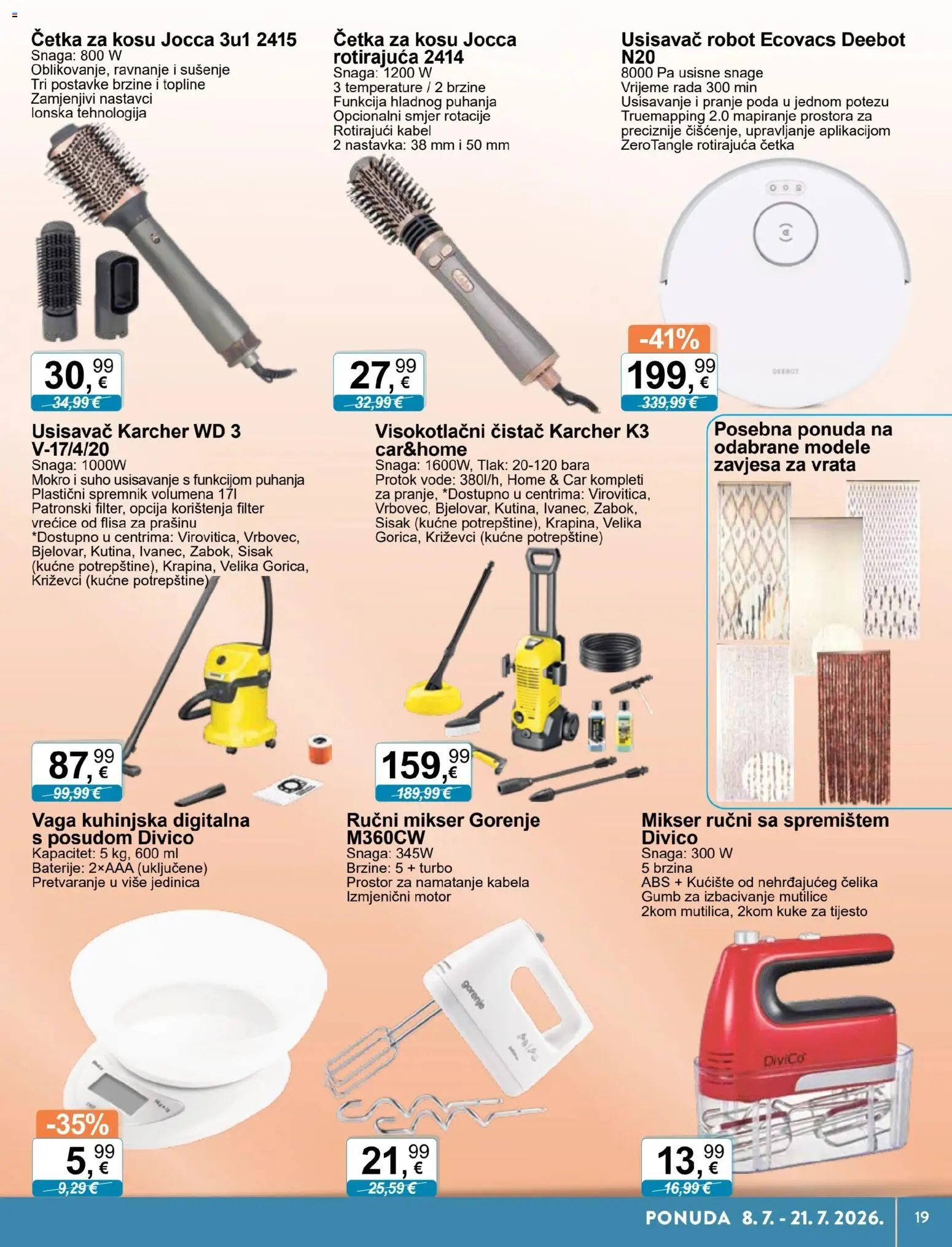 KTC katalog | vrijedi od 08.07.2026 | Stranica: 9 | Proizvodi: Usisavač, Mikser, Zavjesa, Četka za kosu