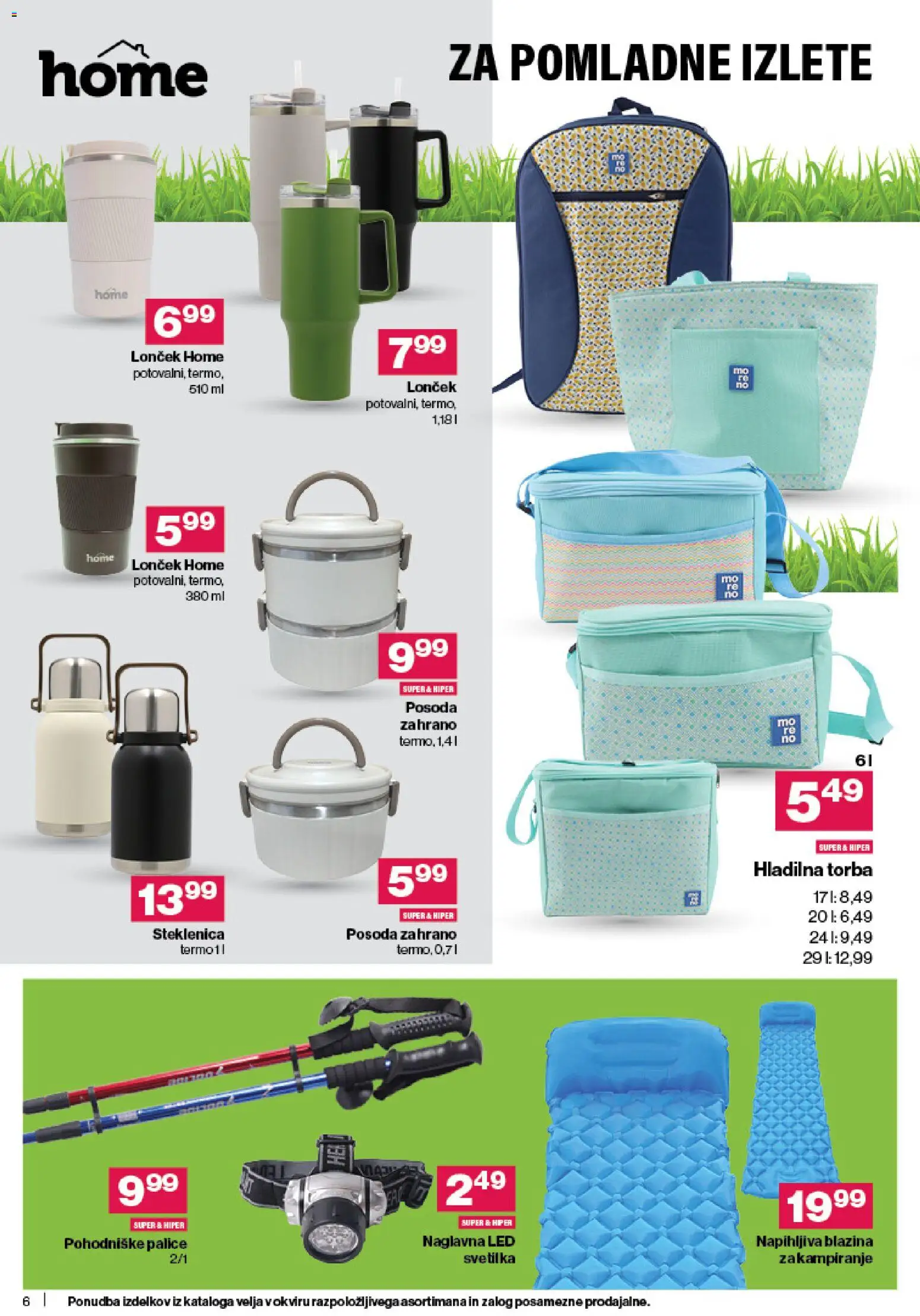 Novi Mercator katalog ponudbe – veljaven od 15.04.2026 | Stran: 6 | Izdelki: Steklenica, Napihljiva blazina, Blazina, Svetilka