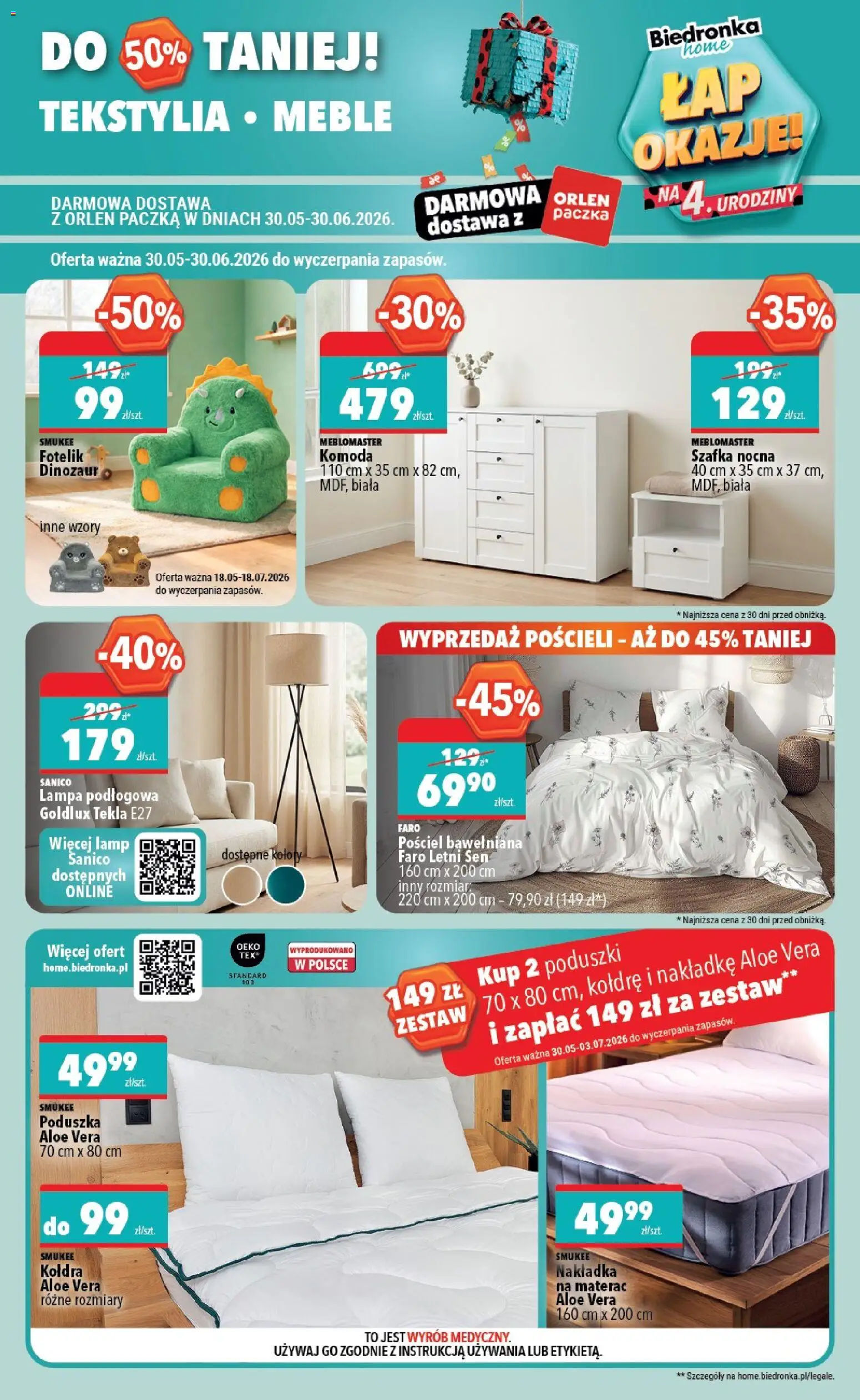 Biedronka gazetka - Home od 30.05.2026 | Strona: 3 | Produkty: Poduszka, Fotel, Kołdra, Tekstylia
