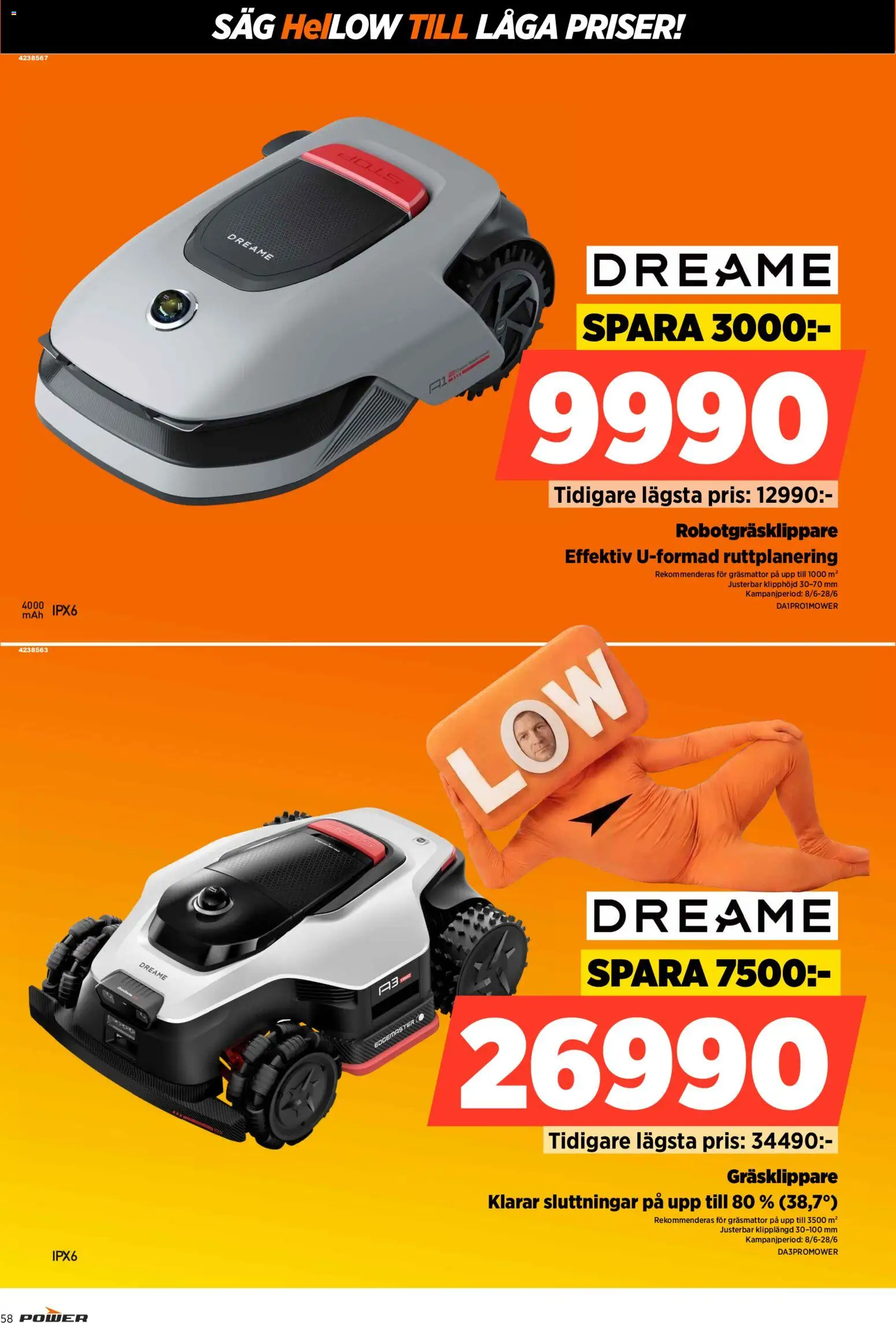Power reklamblad aktuell från 15.06.2026 | Sida: 58 | Produkter: Robotgräsklippare, Gräsklippare, Såg