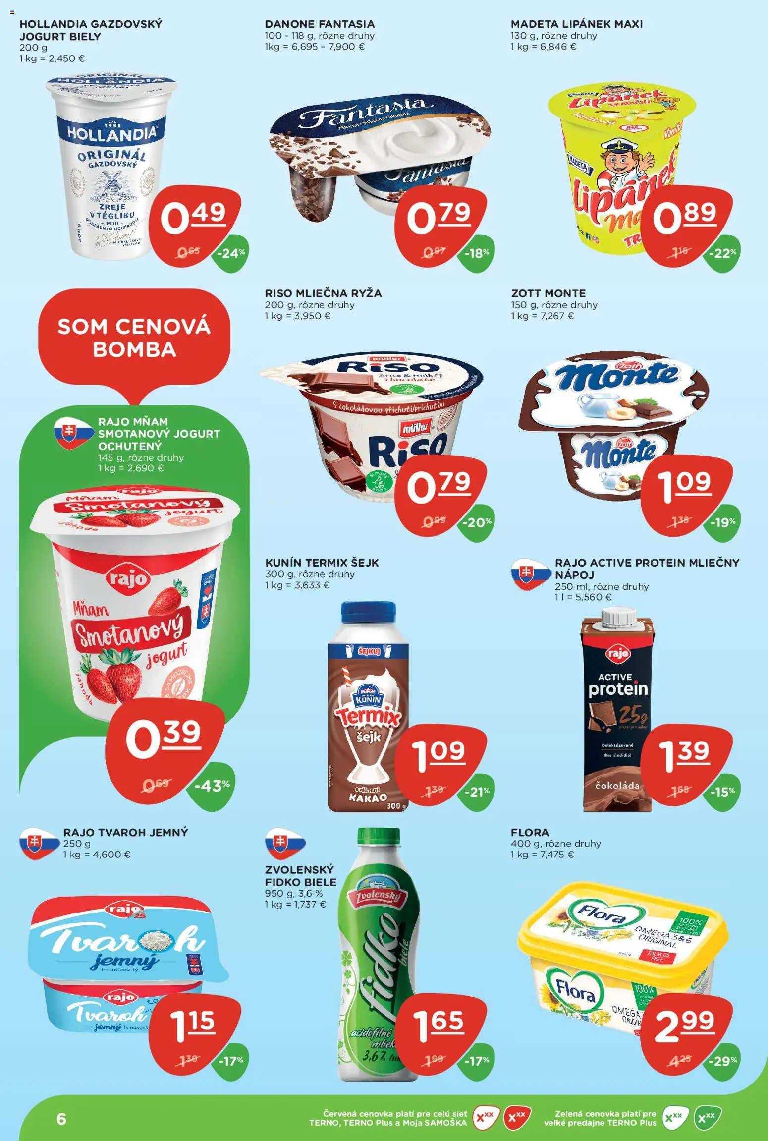 Nové Terno akcie – leták je platný od 16.07.2026 | Strana: 6 | Produkty: Ryža, Termix, Tvaroh, Kakao
